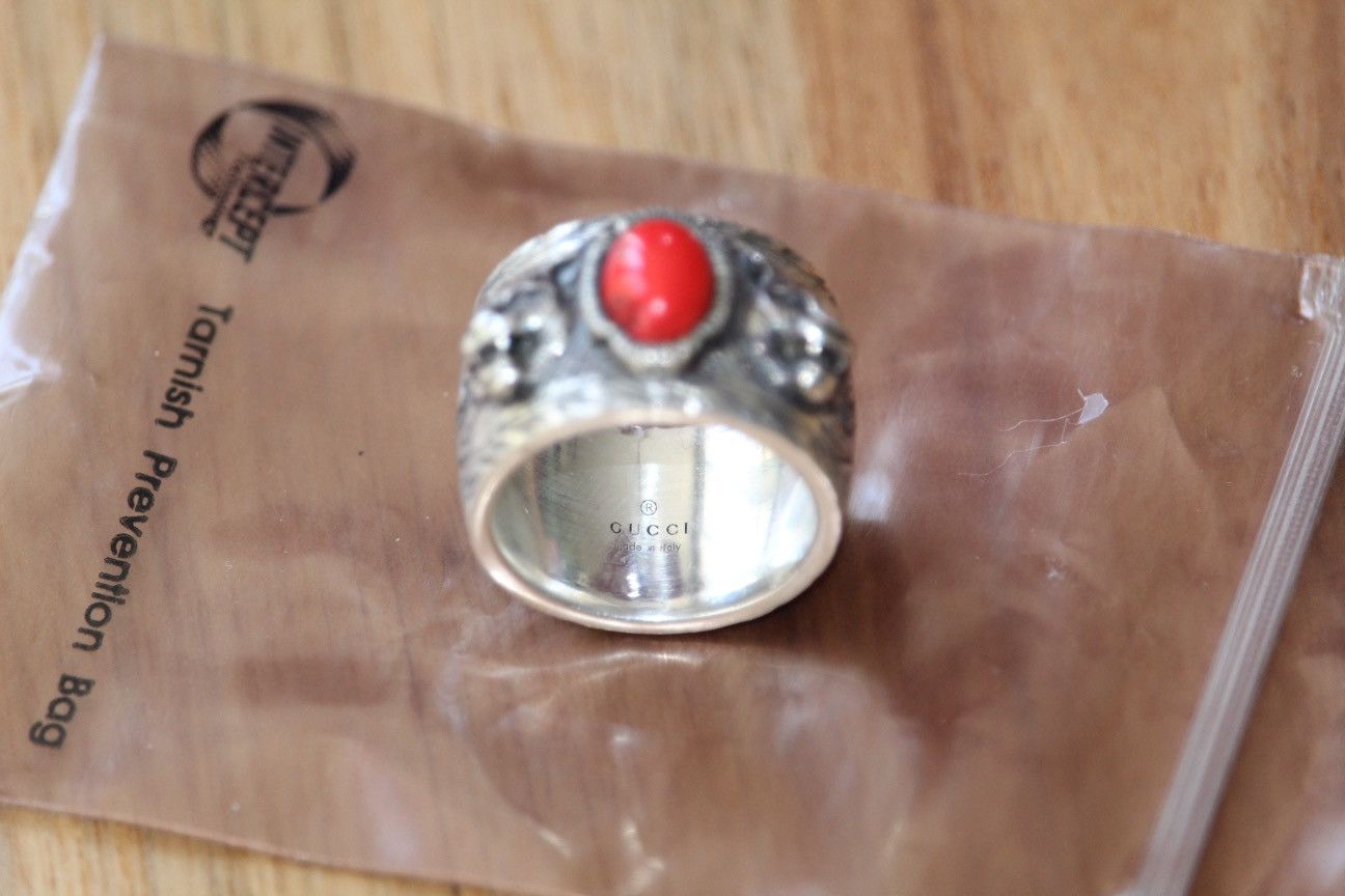 Gucci Gucci Red Stone Garden Ring Size ONE SIZE - 4 Thumbnail