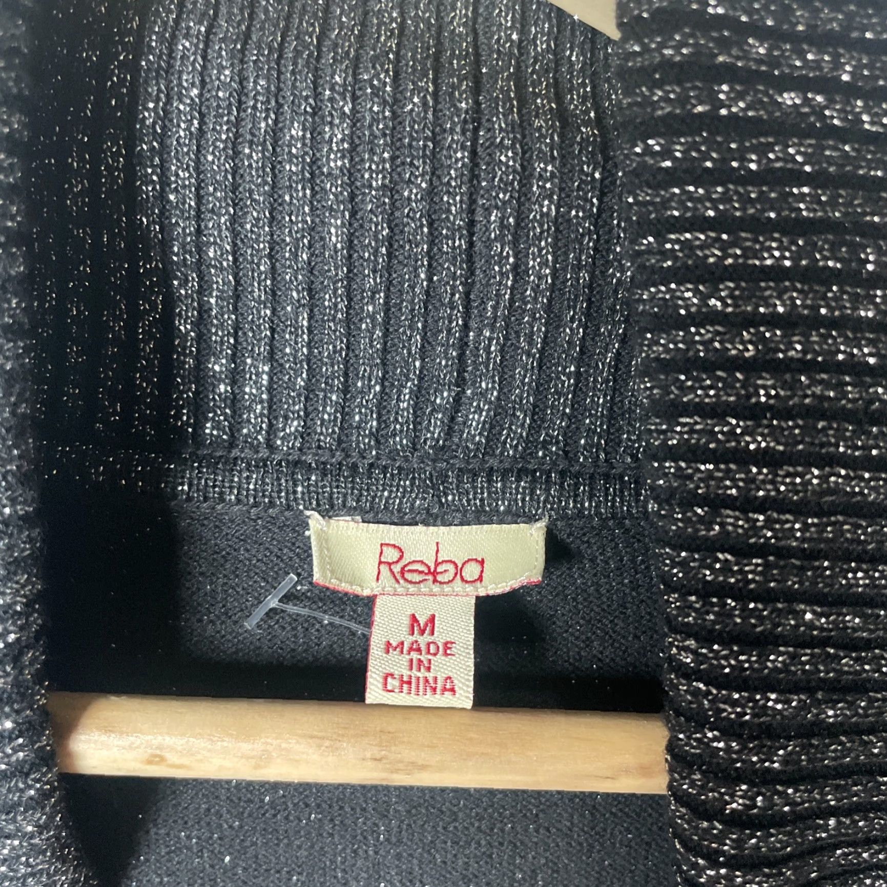 Vintage NWT Reba Sweater Silver Glittery Scoop Neck Womens M Shirt Size M / US 6-8 / IT 42-44 - 6 Thumbnail