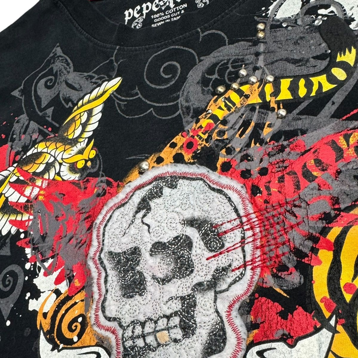 Pepe Jeans Y2K Pepe Jeans Tattoo Embroidered Ed Hardy Style Longsleeve Size US L / EU 52-54 / 3 - 14 Thumbnail