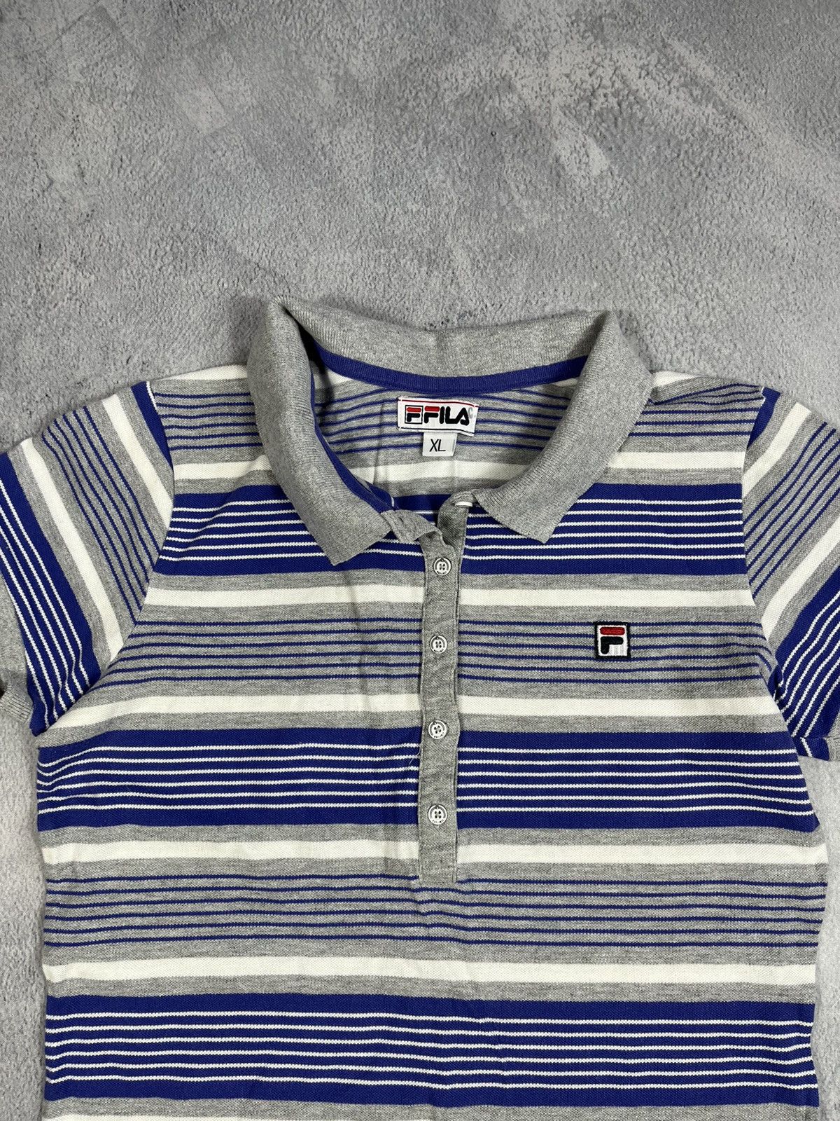 Fila × Vintage Vintage Y2K Fila striped polo t-shirt streetwear size XL Size XL / US 12-14 / IT 48-50 - 4 Thumbnail