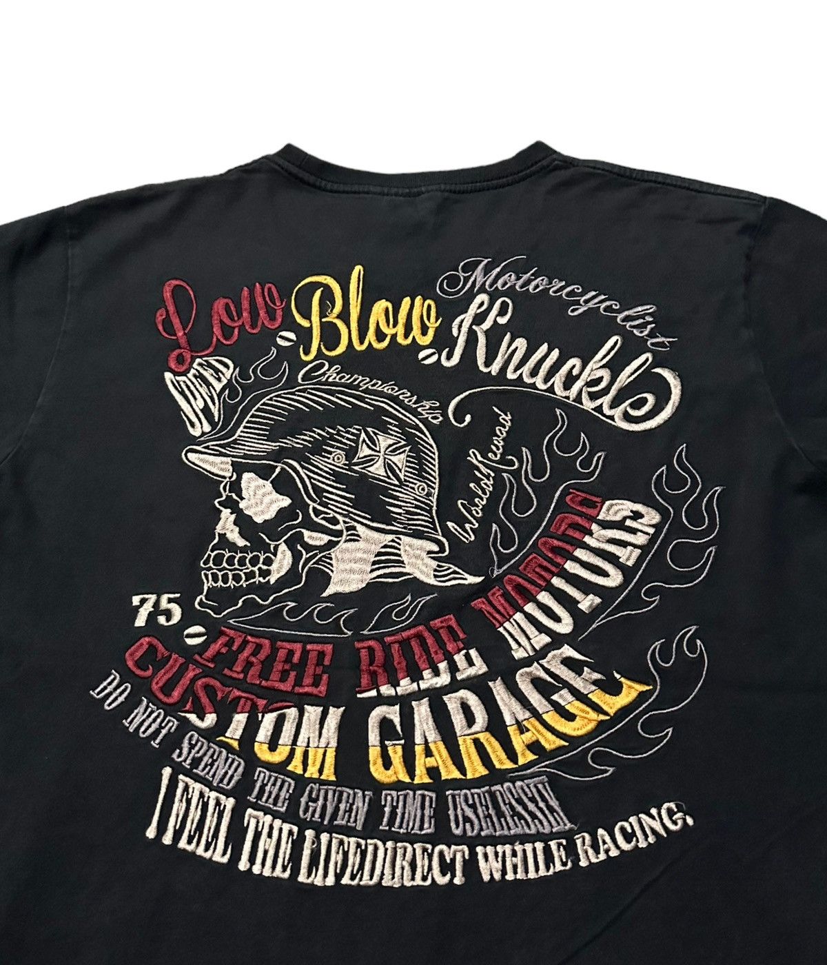Vanson Leathers vanson low blow knuckle motorcycle racing tee Size US XL / EU 56 / 4 - 2 Thumbnail