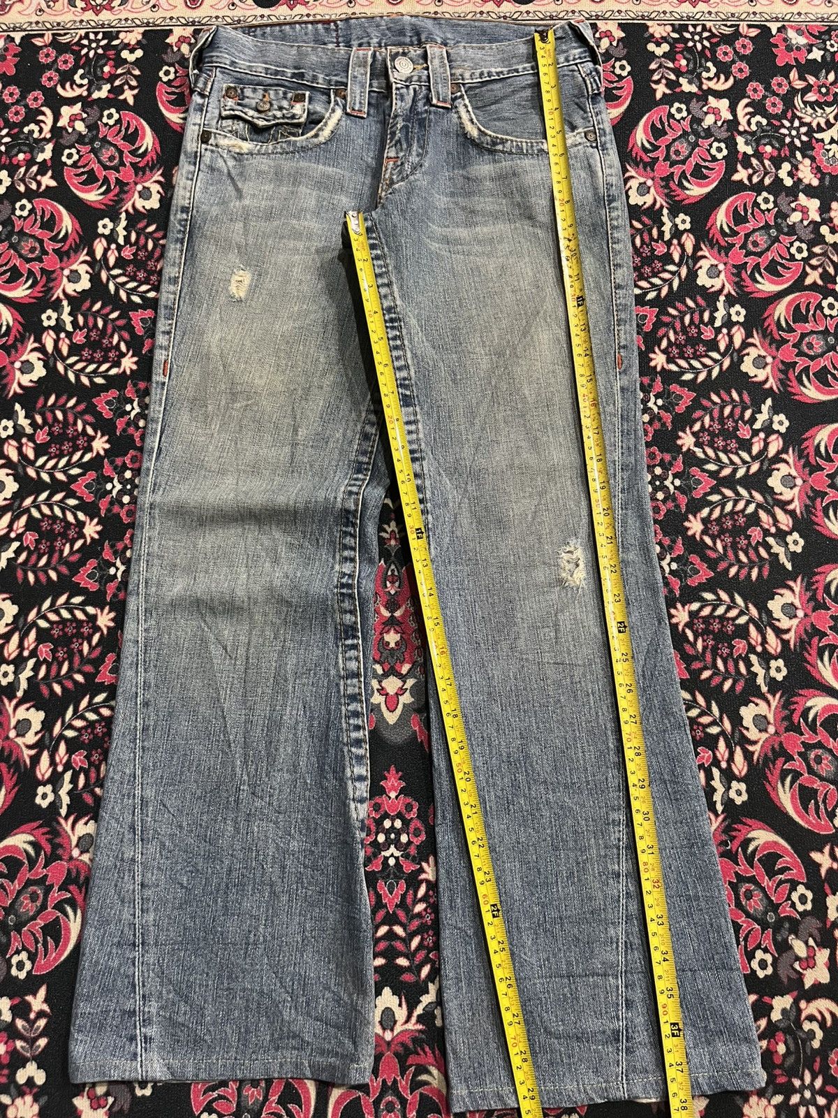 True Religion Vintage True Religion Blue Washed Distressed Flare Jeans Size US 28 / EU 44 - 11 Thumbnail