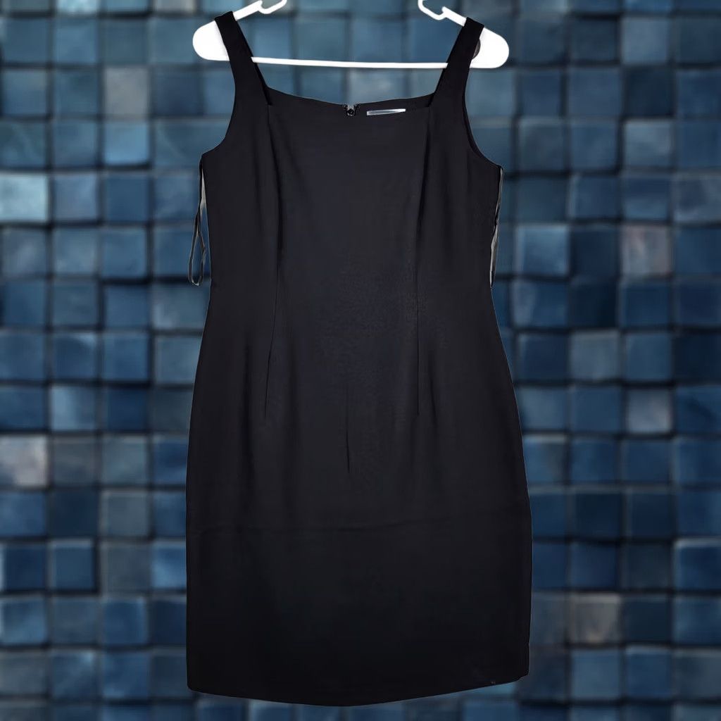 ann taylor black sheath dress Ann Taylor Knit Midi Sheath Dress Size 14 Black Women's
