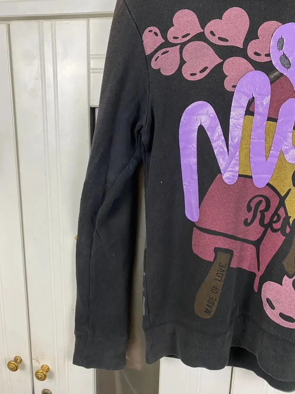 Angel Blue Vintage Love Revolution Hoodies Black Pullover Size US M / EU 48-50 / 2 - 8 Thumbnail