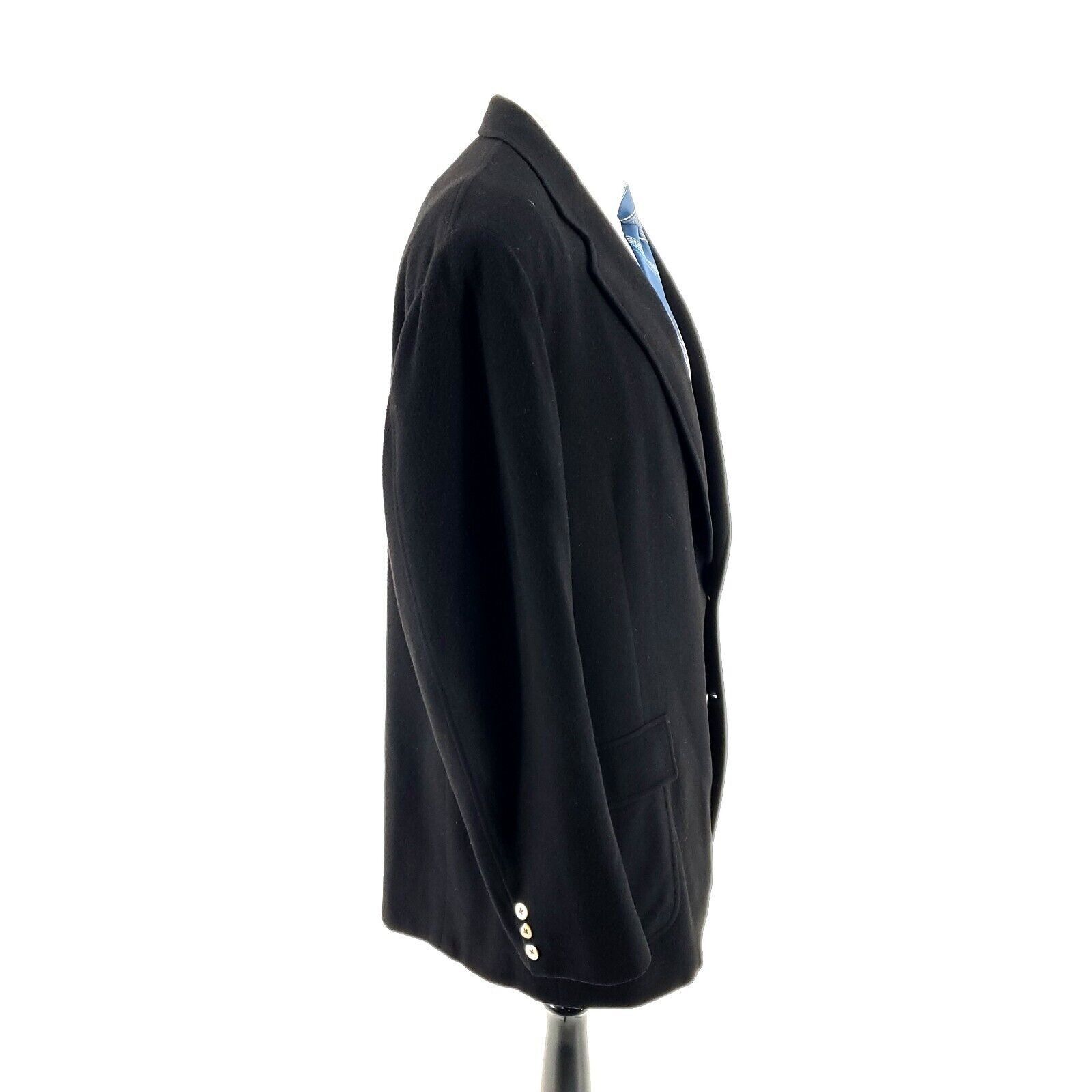 Designer Joe Frank 100% Cashmere 2 Button Sport Coat 44L Black Blazer Size 44L - 6 Thumbnail