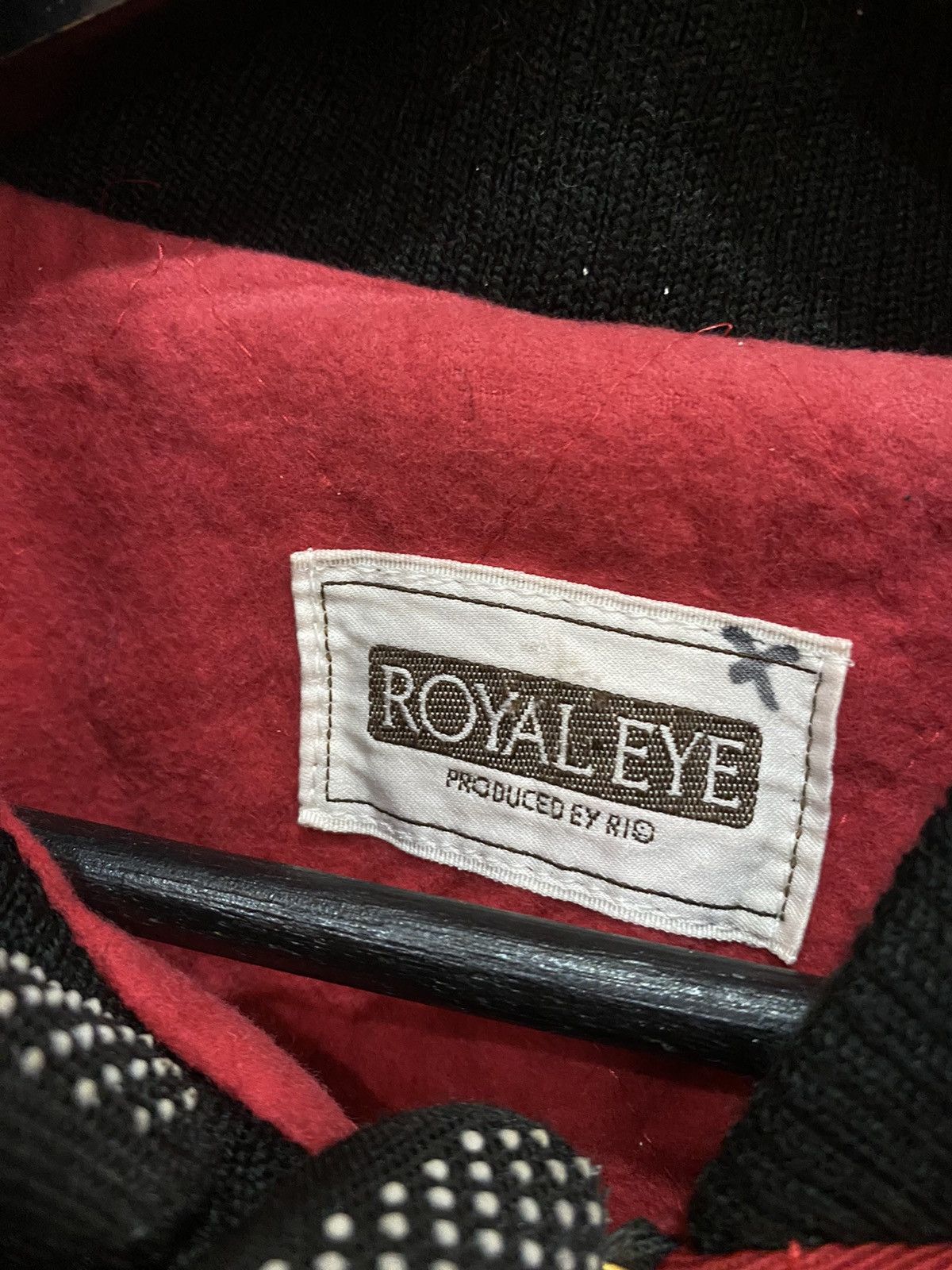 Other Vintage Royal Eye Varsity Bomber Jacket Red Black Patchwork Size US M / EU 48-50 / 2 - 9 Thumbnail