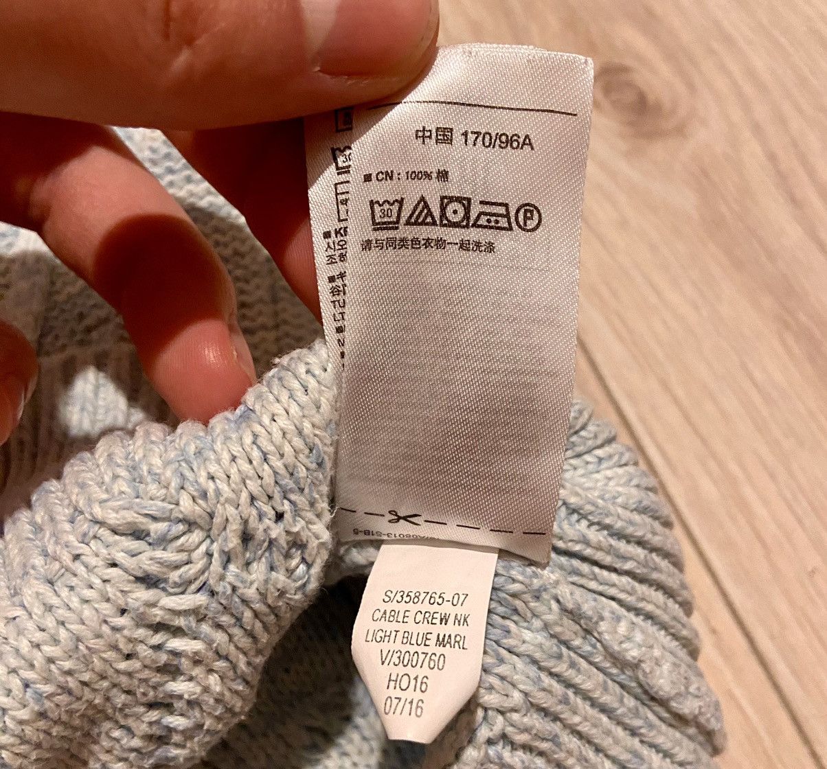 Gap Gap cable crew light blue marl knit sweater Size US M / EU 48-50 / 2 - 7 Thumbnail