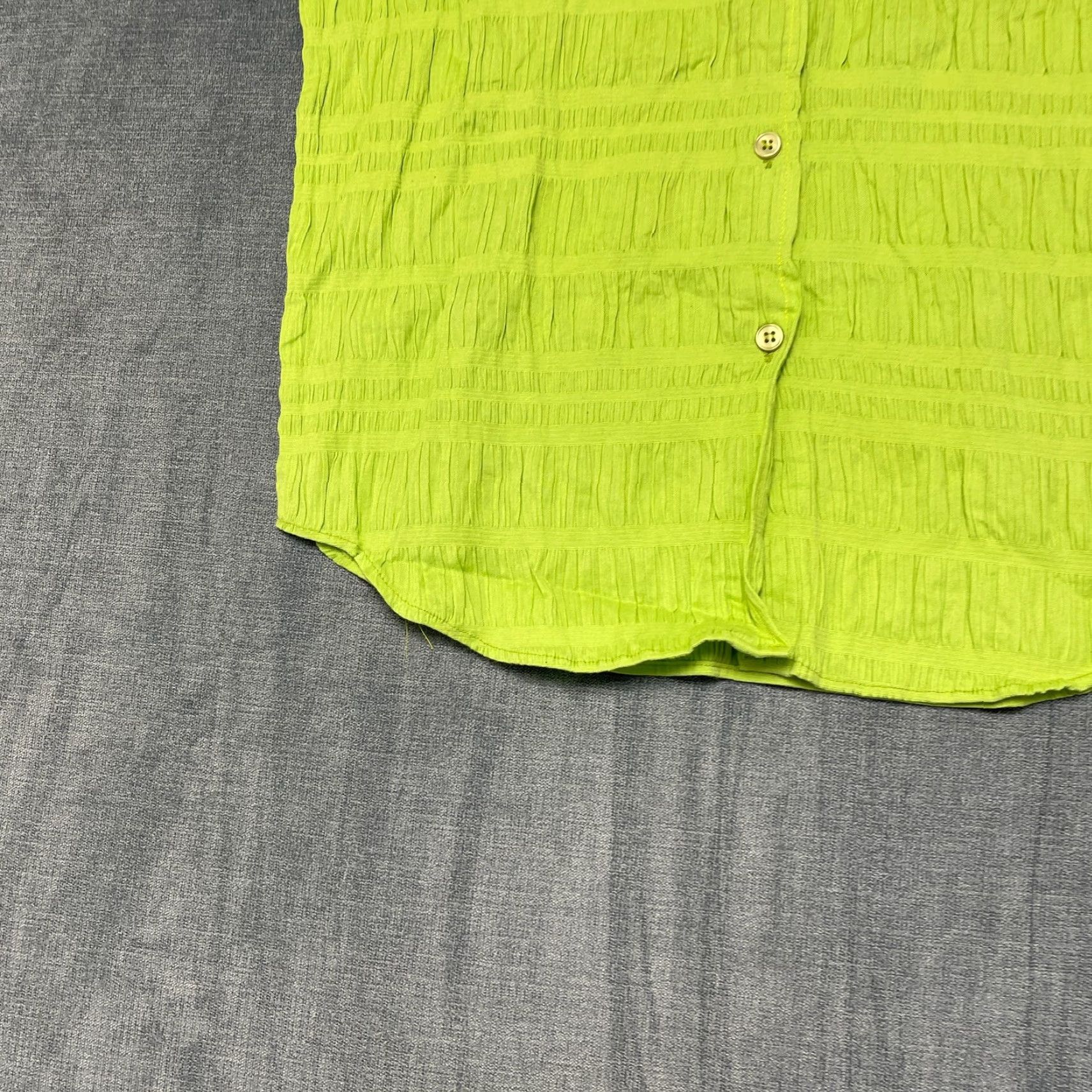 Vintage Casey & Max Top Womens Medium Neon Green Cotton Stretch Sleeveless Button Up Size M / US 6-8 / IT 42-44 - 3 Thumbnail