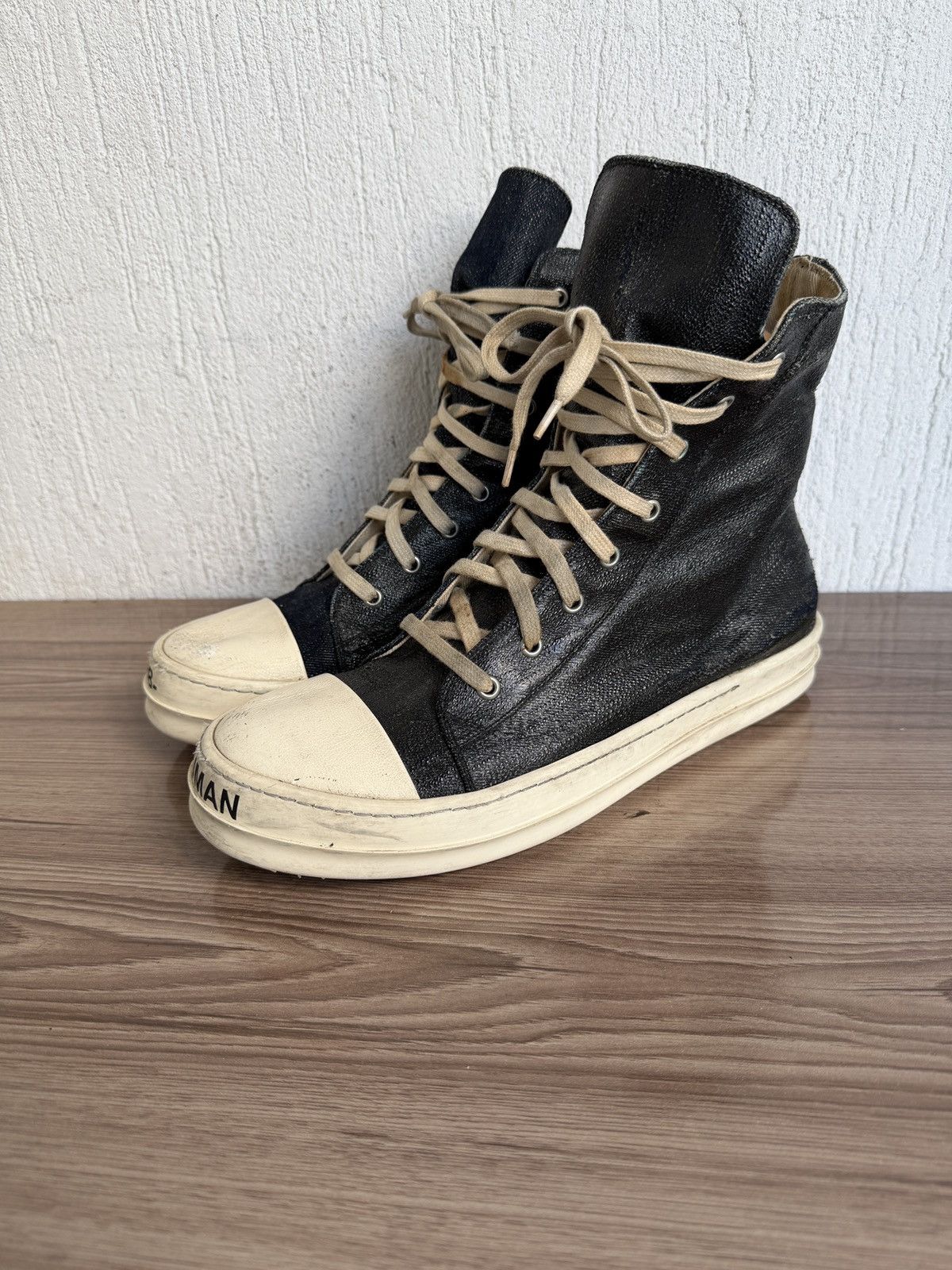 Rick Owens Drkshdw subhuman waxed ramones Size US 11 / EU 44 - 1 Thumbnail