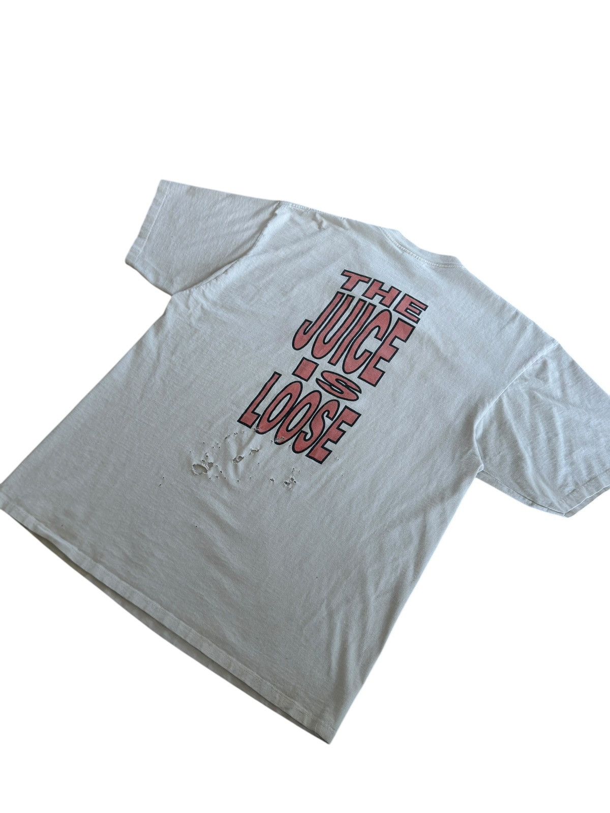 Vintage Vintage 90s O.J. Is Free Tee ‘The Juice is Loose” Thrashed Size US XL / EU 56 / 4 - 6 Thumbnail