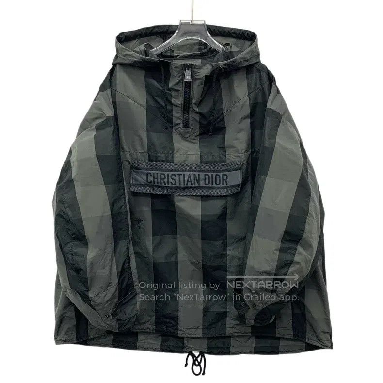 Dior Dior Colour block plaid bee embroidery hooded half-zipper Size M / US 6-8 / IT 42-44 - 1 Thumbnail