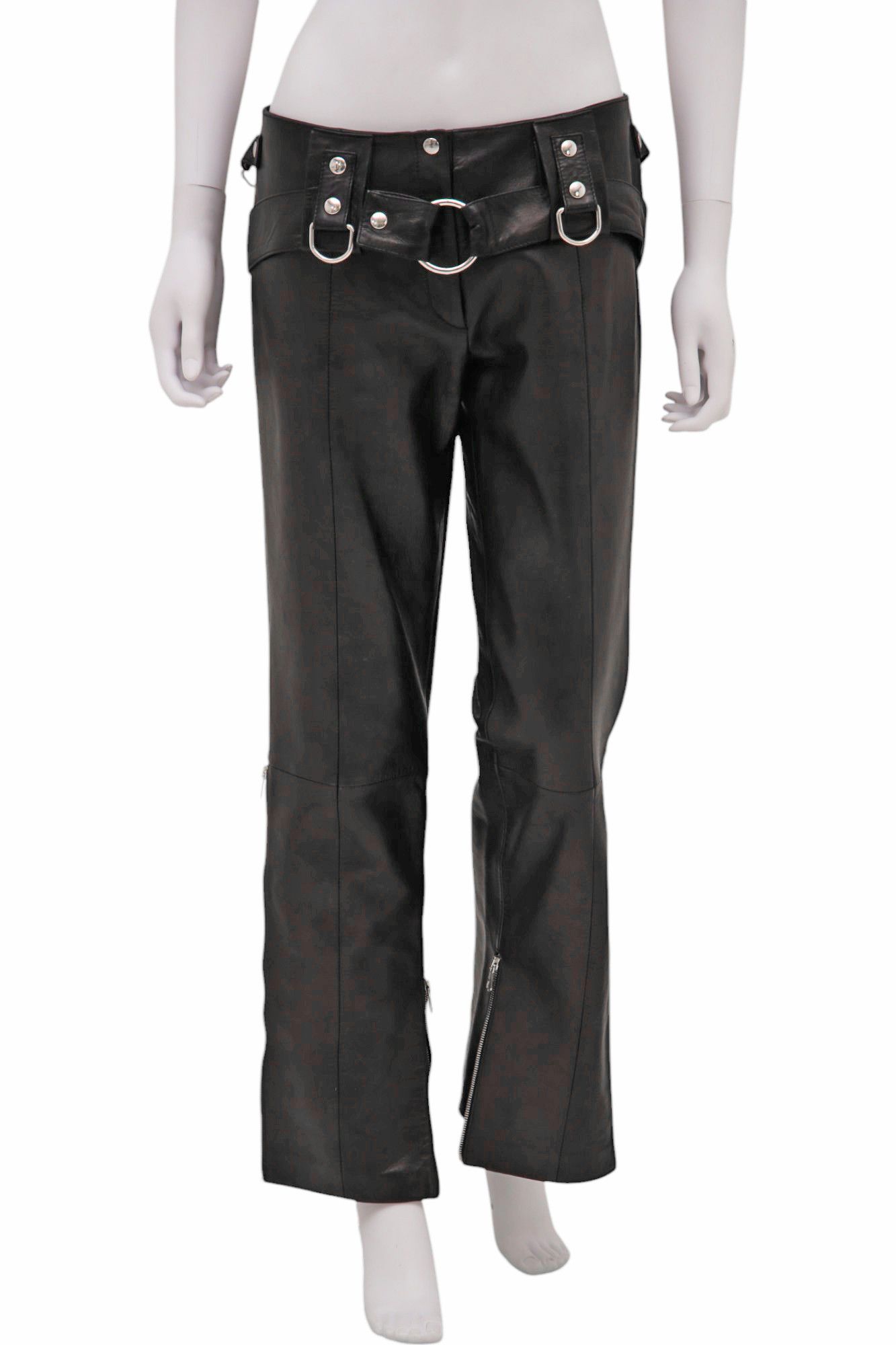 Dolce & Gabbana SS2000 Bondage Belted Leather Pants Size 28" / US 6 / IT 42 - 1 Thumbnail