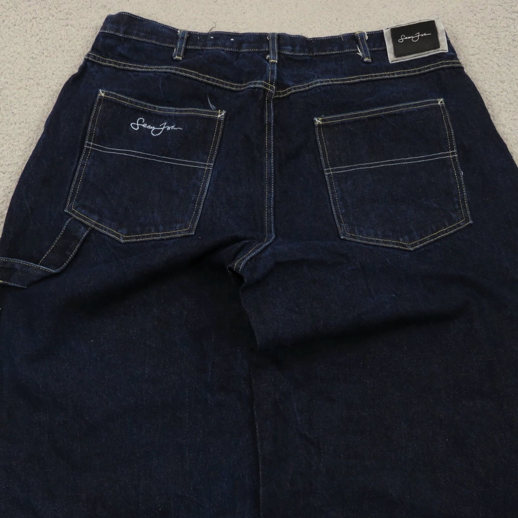 Sean John VINTAGE Sean John Baggy Jeans Mens 40 Y2K Skater Grunge Pipes Carpenter 10" Leg Opening VTG Jeans Mens 40 Blue Cotton Denim 5-Pocket Mens Size US 40 / EU 56 - 5 Thumbnail