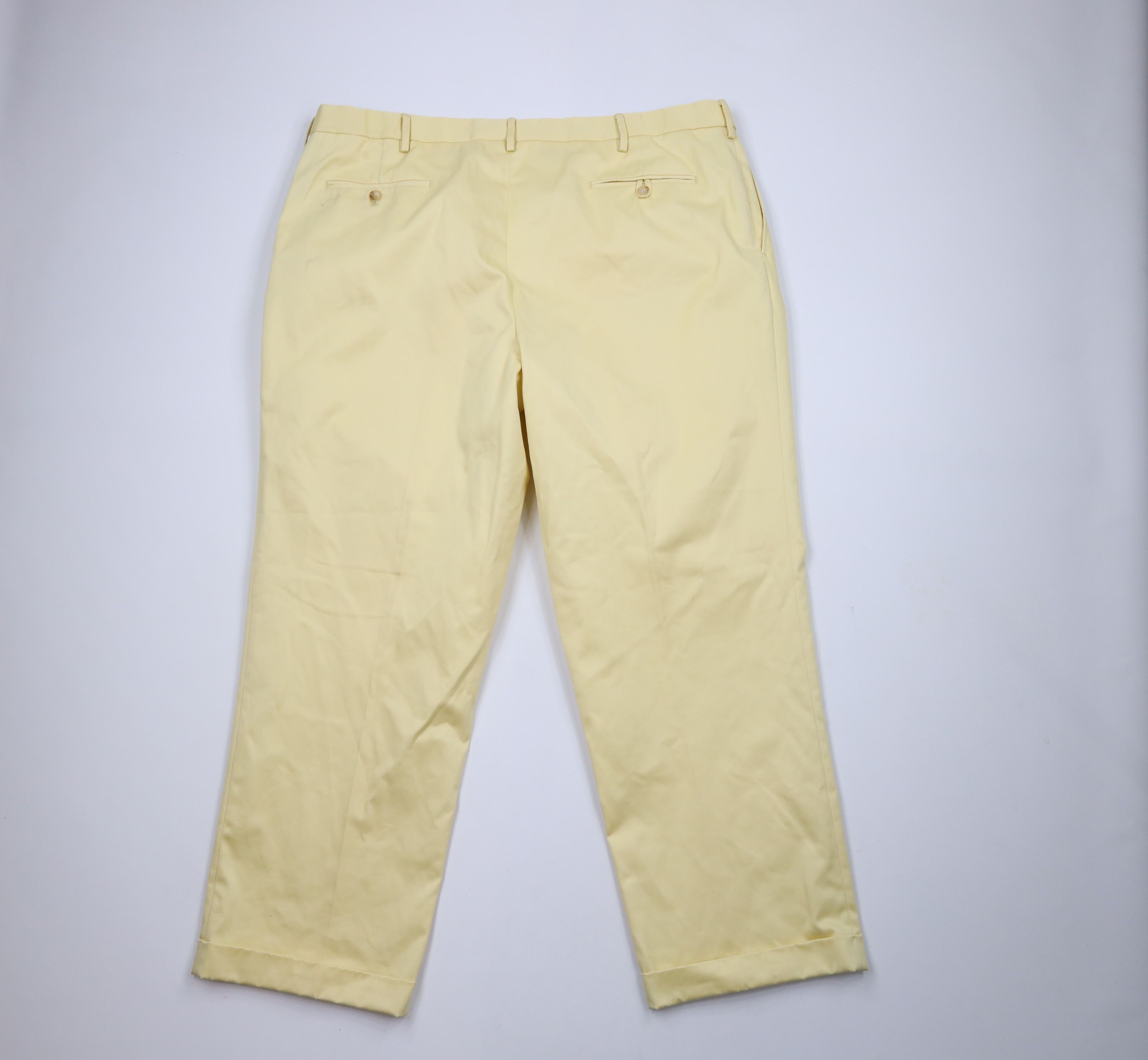 Lands' End × Vintage Vintage 90s Lands End Pleated Cuffed Wide Leg Chino Pants Size US 44 / EU 60 - 11 Thumbnail