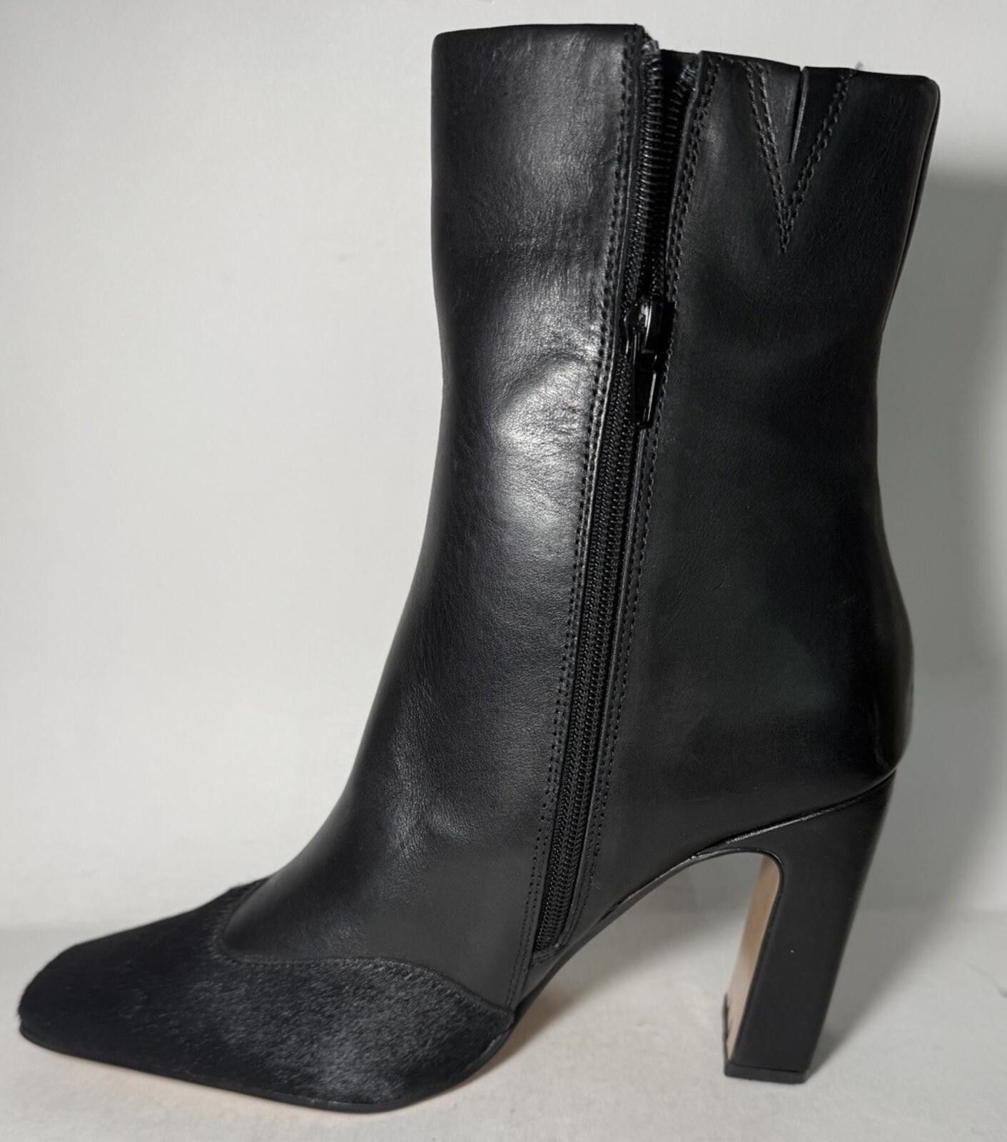 Steve Madden STEVE MADDEN Lyle Boot Leather Zipper Cow Hair Block Heel Size US 9.5 / IT 39.5 - 6 Thumbnail
