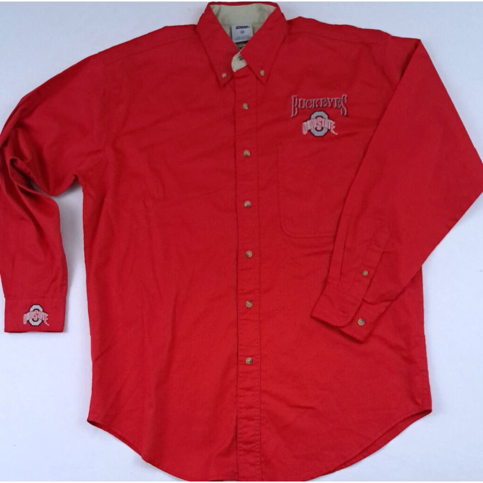 Vintage VINTAGE Ohio State Buckeyes Shirt M Medium Red Button-Up Embroidered Logo 90s Mens Size US M / EU 48-50 / 2 - 2 Thumbnail