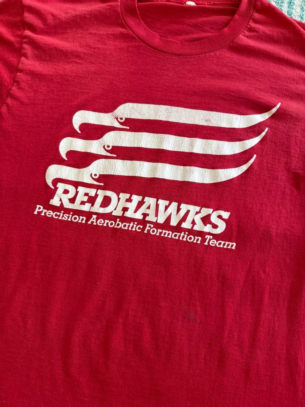 Vintage 70s RedHawks Flight Team Red Graphic Tee L Size US L / EU 52-54 / 3 - 2 Thumbnail