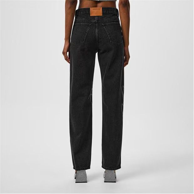 Alexander Wang o1g2r1mq0824 Cryst Logo Jeans in Dark Grey Size 29" - 4 Thumbnail