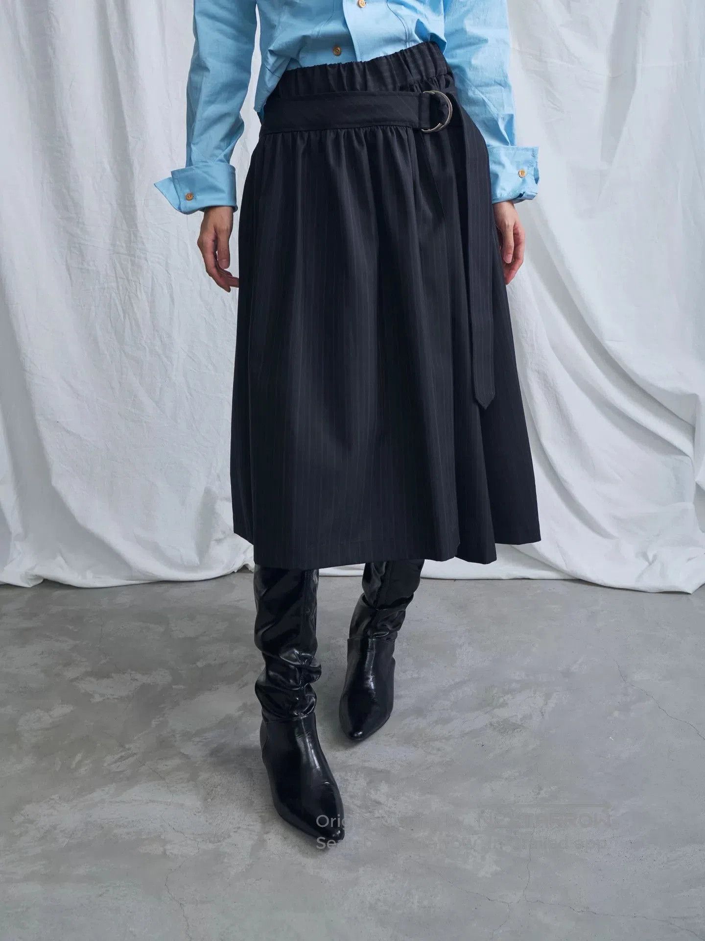 Junya Watanabe navy wool belt dress by junya watanabe. Size M / US 6-8 / IT 42-44 - 1 Thumbnail