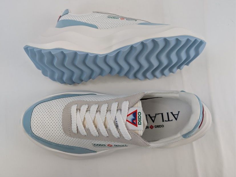Casablanca o1rshd1 Leather Atlantis Sneaker in White / Light Blue Size US 9 / EU 42 - 2 Thumbnail