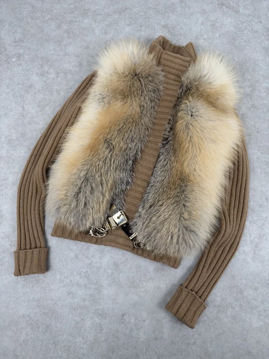 Gucci AW2010 Gucci Beige Camel Fox Fur Wool Jacket by Frida Giannini Size S / US 4 / IT 40 - 8 Thumbnail