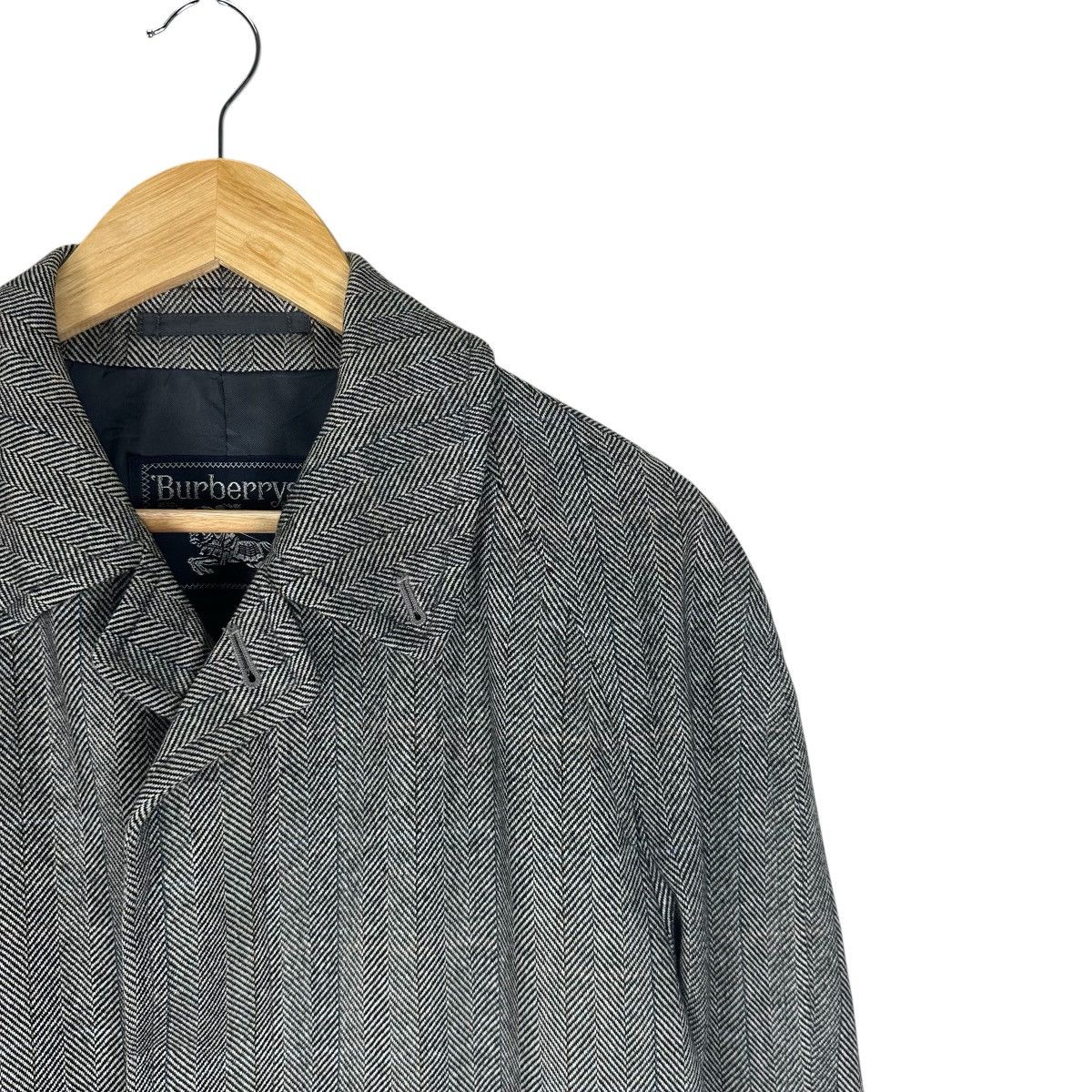 Burberry BURBERRYS HERRINGBONE TWEED LONG OVERCOAT JACKET Size US M / EU 48-50 / 2 - 3 Thumbnail