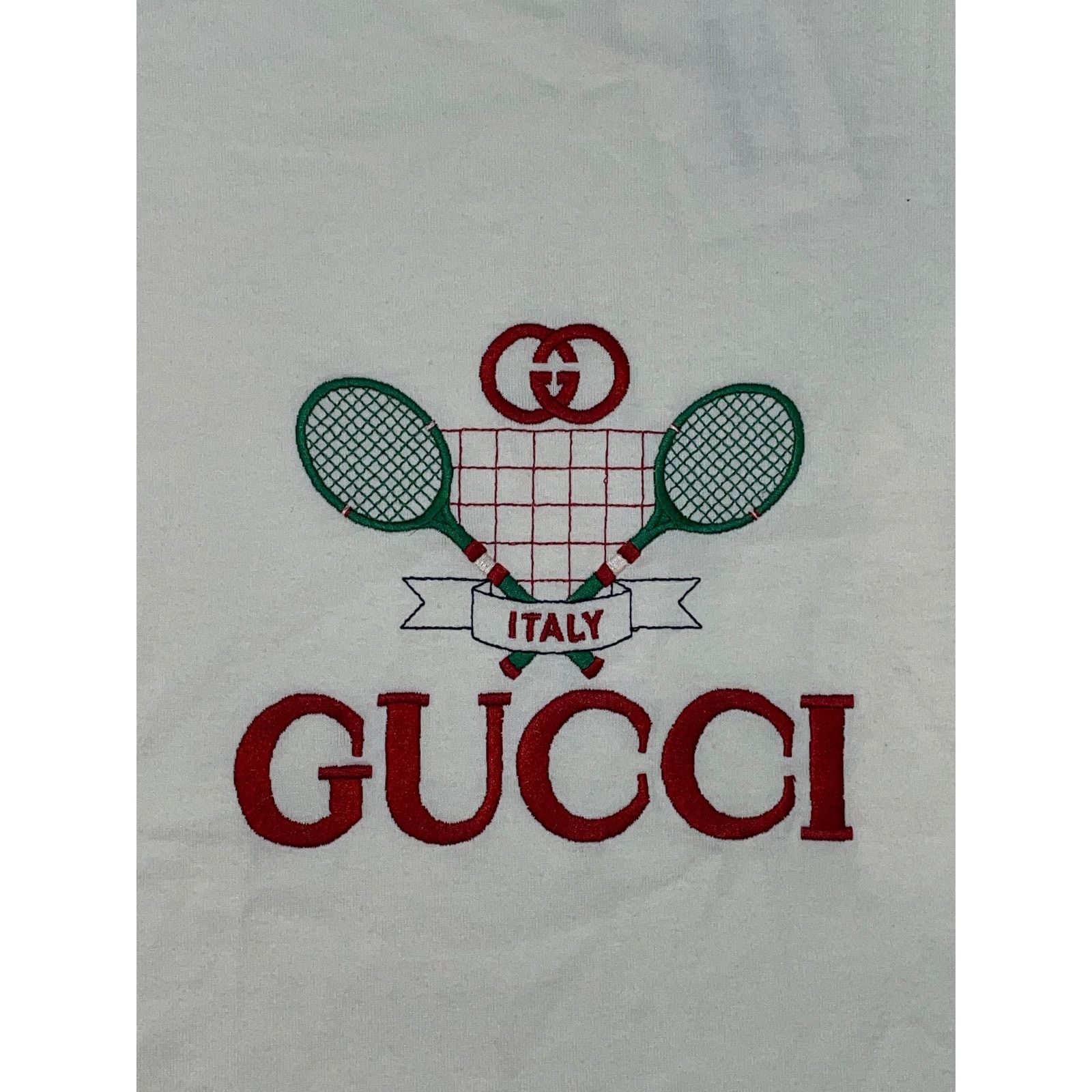 Gucci Gucci Tennis Logo Cream Tee Size US XL / EU 56 / 4 - 3 Thumbnail