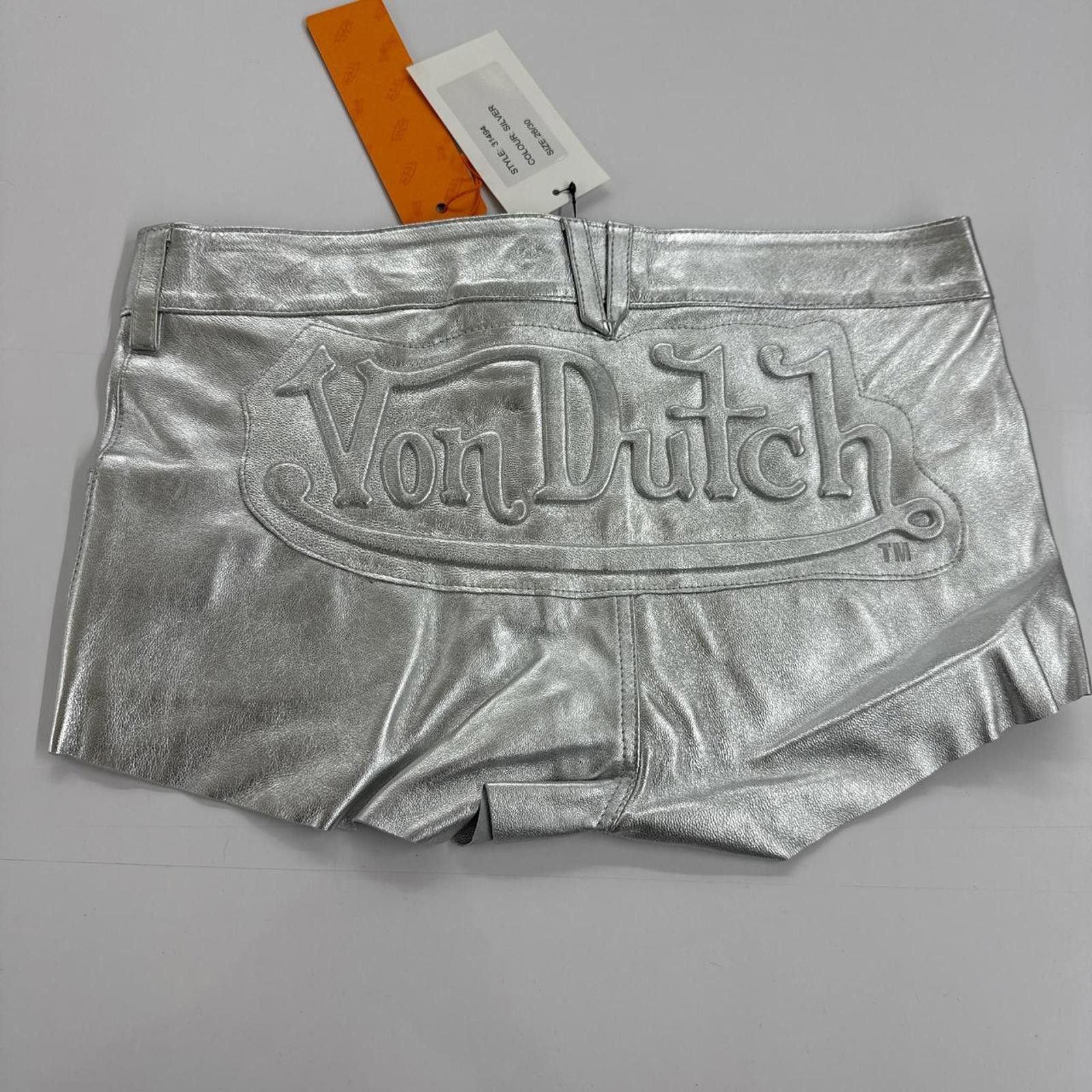 Von Dutch Von Dutch Black Leather Shorts Size 26/30 New Logo on Back Size 42" / US 20 - 2 Thumbnail