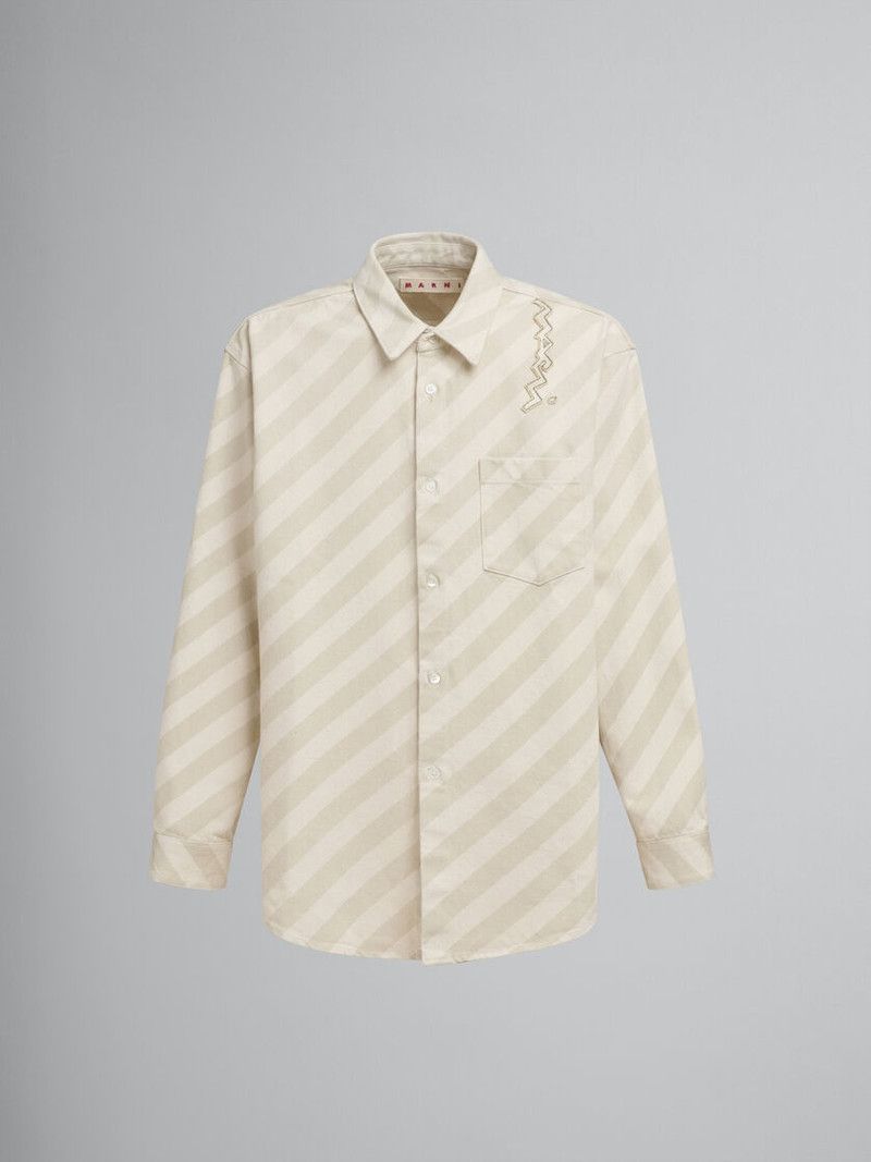 Marni o1f1d3z0326 Boxy Denim Shirt in Beige Size US L / EU 52-54 / 3 - 1 Thumbnail