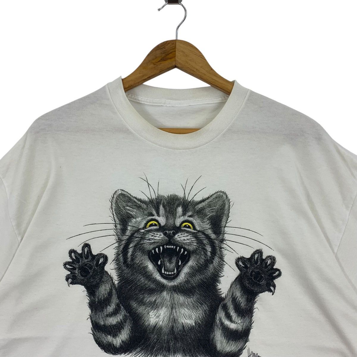 Vintage Vintage BOB HARRISON Wilside Cat printed art tee Size US XL / EU 56 / 4 - 2 Thumbnail