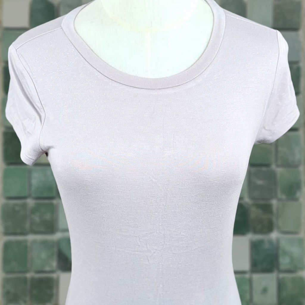Express Express T-Shirt Shimmer SS Crew Neck Slim Fit Pink - S, Women Size S / US 4 / IT 40 - 1 Thumbnail