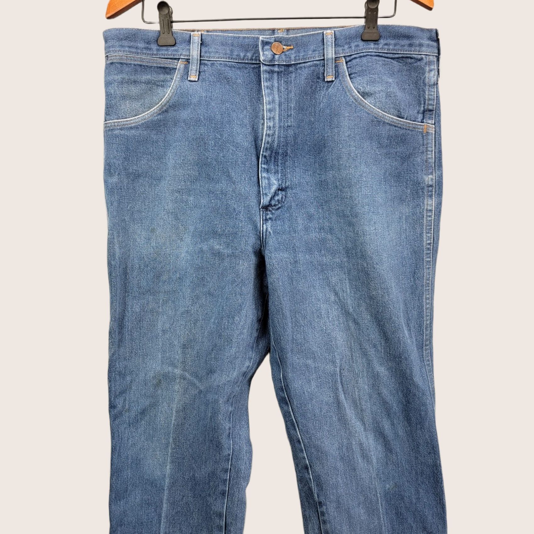 Wrangler Wrangler Jeans Bootcut 38 x 33 Denim Cowboy Western 945NAV Men’s Regular Blue Denim Size 38 33 Boots Cowboy Western Workwear Jeans Mens Size US 38 / EU 54 - 1 Thumbnail