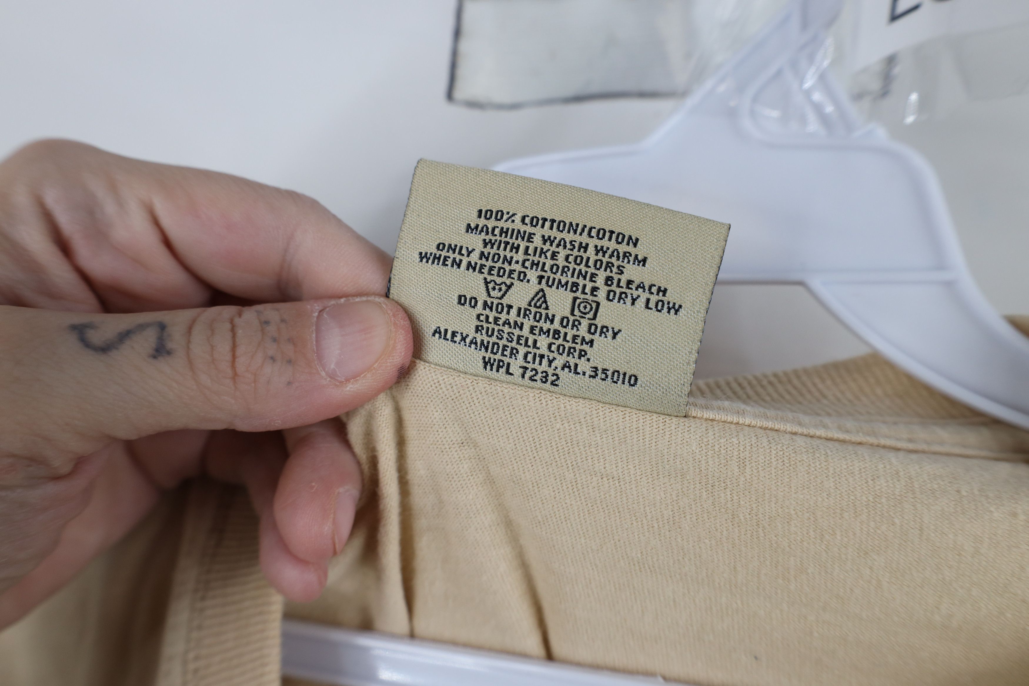 Russell Athletic Vintage 90s Russell Athletic Cotton T-Shirt Beige Khaki Size US XL / EU 56 / 4 - 10 Thumbnail