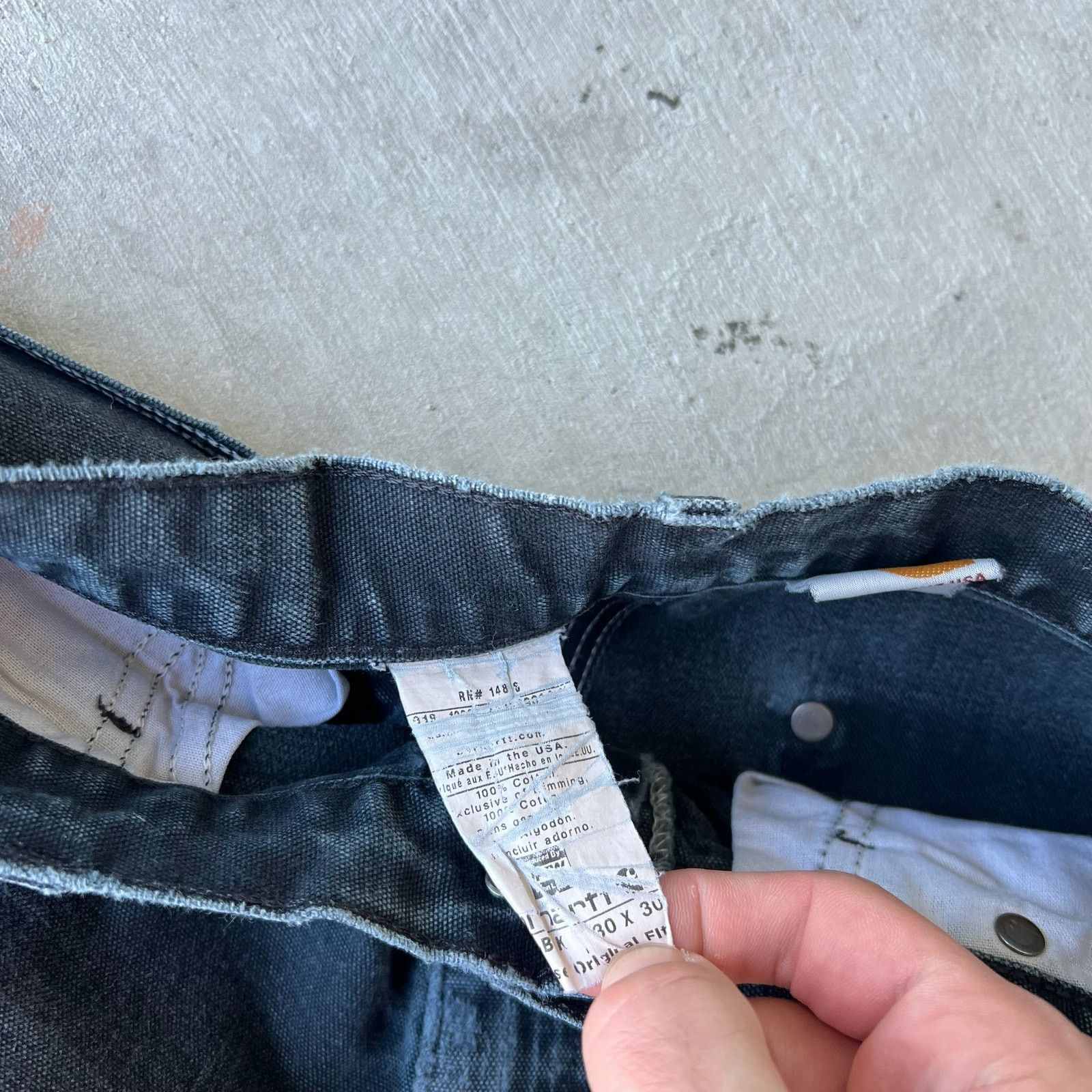 Carhartt × Vintage Carhartt black faded double knee work wear carpenter pants Size US 29 - 11 Thumbnail