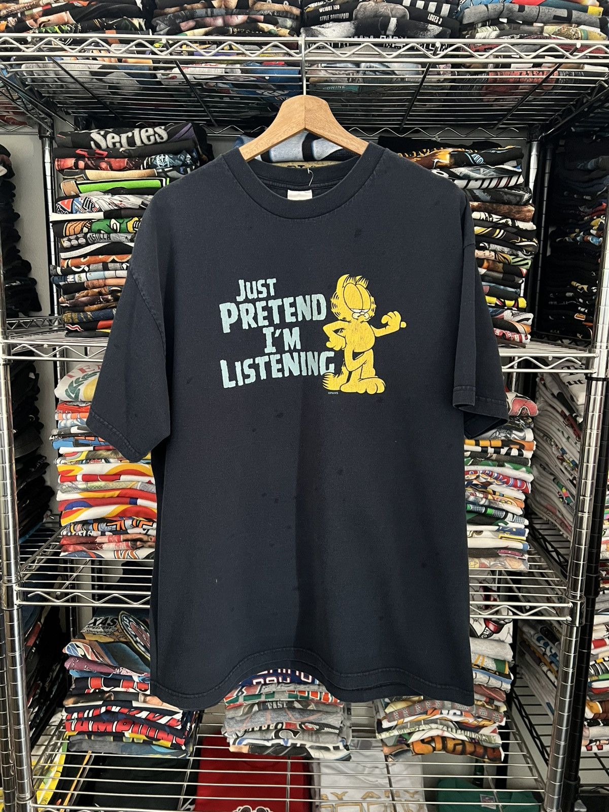 Alstyle 2000s Garfield Cat Just Pretend I’m Listening PAWS Tee Size US XL / EU 56 / 4 - 1 Thumbnail