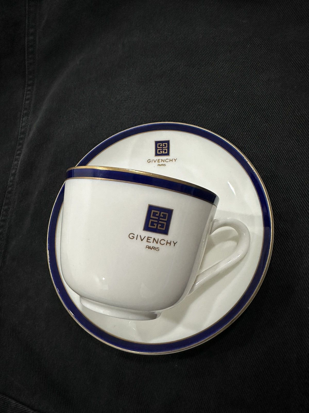 Vintage 80s Givenchy tea cup with saucer