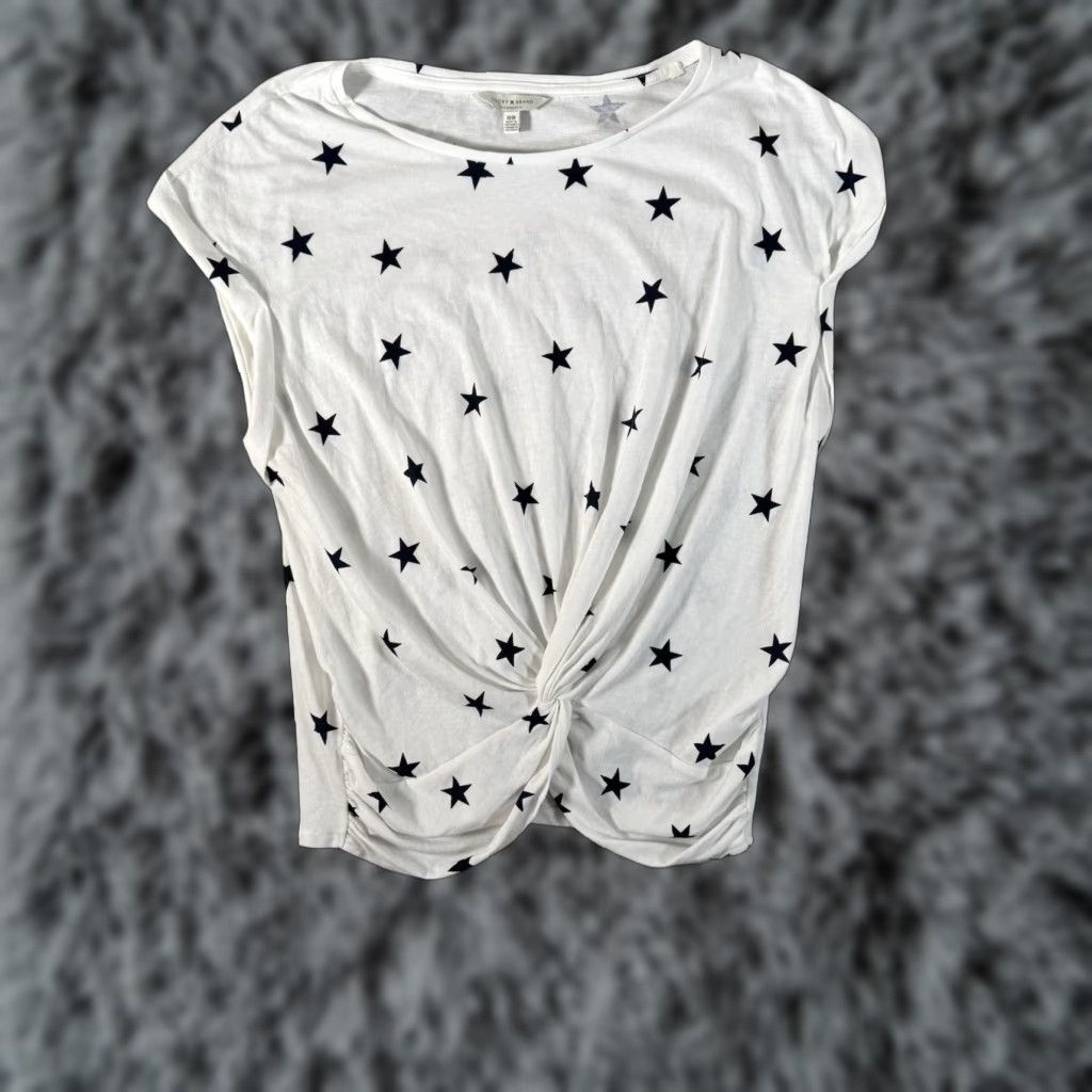 Lucky Brand Lucky Brand Top Blouse M Womens Twist Front Blue Stars Lightweight Multicolor Celestial Comfy Lounge Size M / US 6-8 / IT 42-44 - 1 Thumbnail