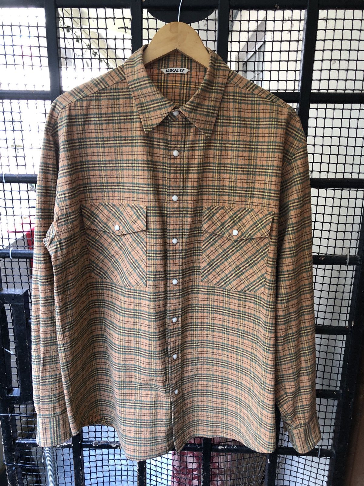 【ata】AURALEE SILK COTTON BRUSHED Auralee Auralee Silk Cotton Brushed Flannel Western Shirt | Grailed