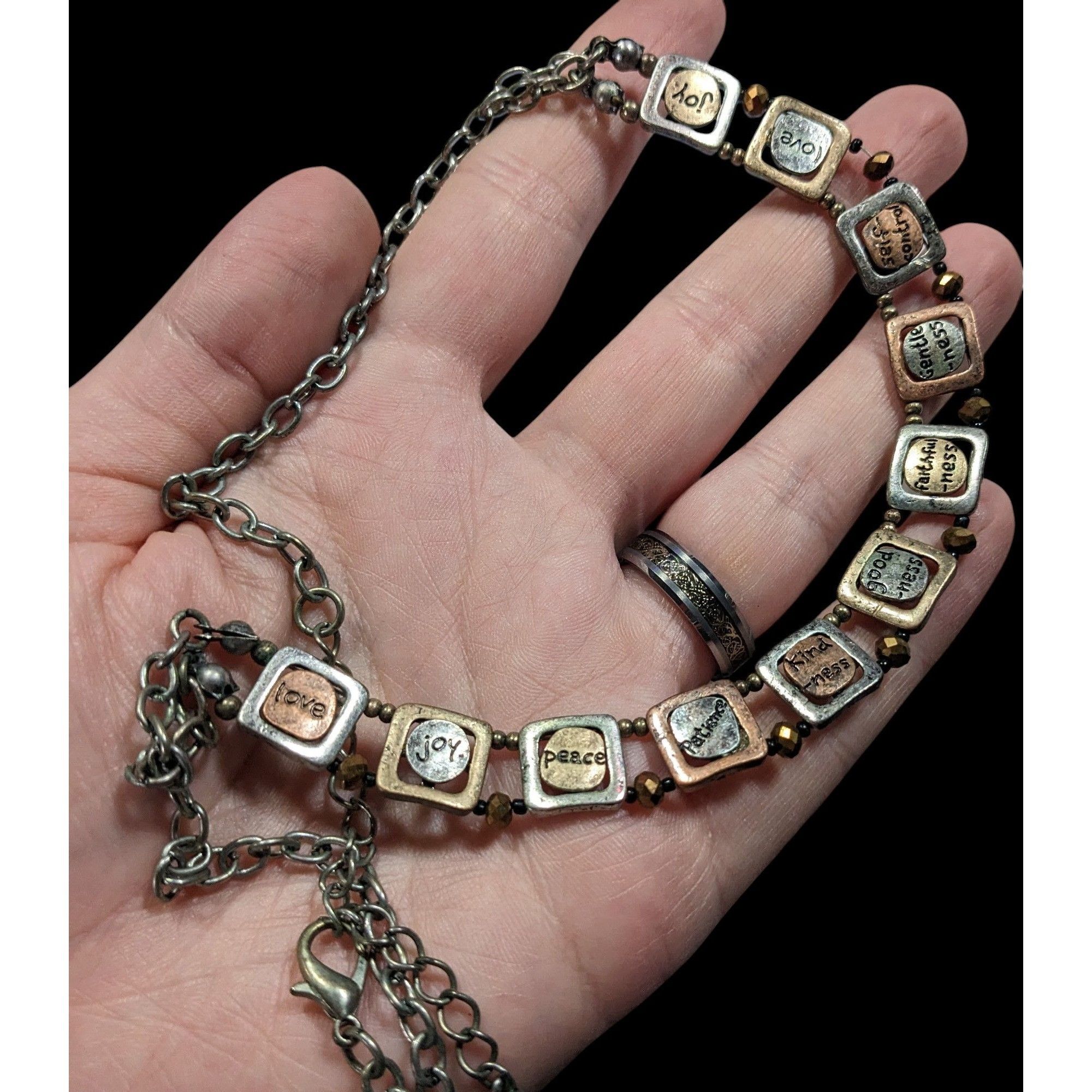 Other Rustic Distressed Words Of Affirmation Multi Metallic Neckla Size ONE SIZE - 5 Thumbnail