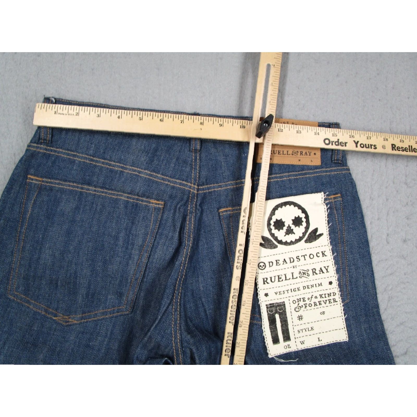 Denime Ruell and Ray Jeans Men 32 Blue Denim Button Fly Regular Fit 5-Pocket USA 30W x 32L Vintage? No (Deadstock look) Size US 32 / EU 48 - 7 Thumbnail