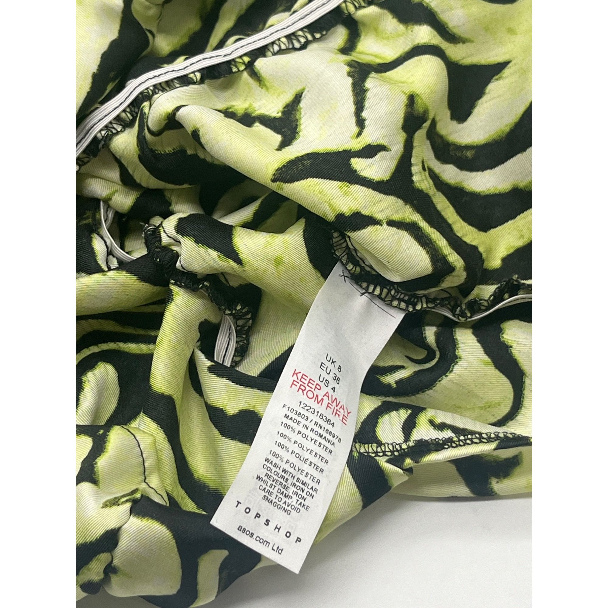 Topshop Topshop Ruched Long Sleeve Shirred Swirl Animal Print Top In Size S / US 4 / IT 40 - 7 Thumbnail