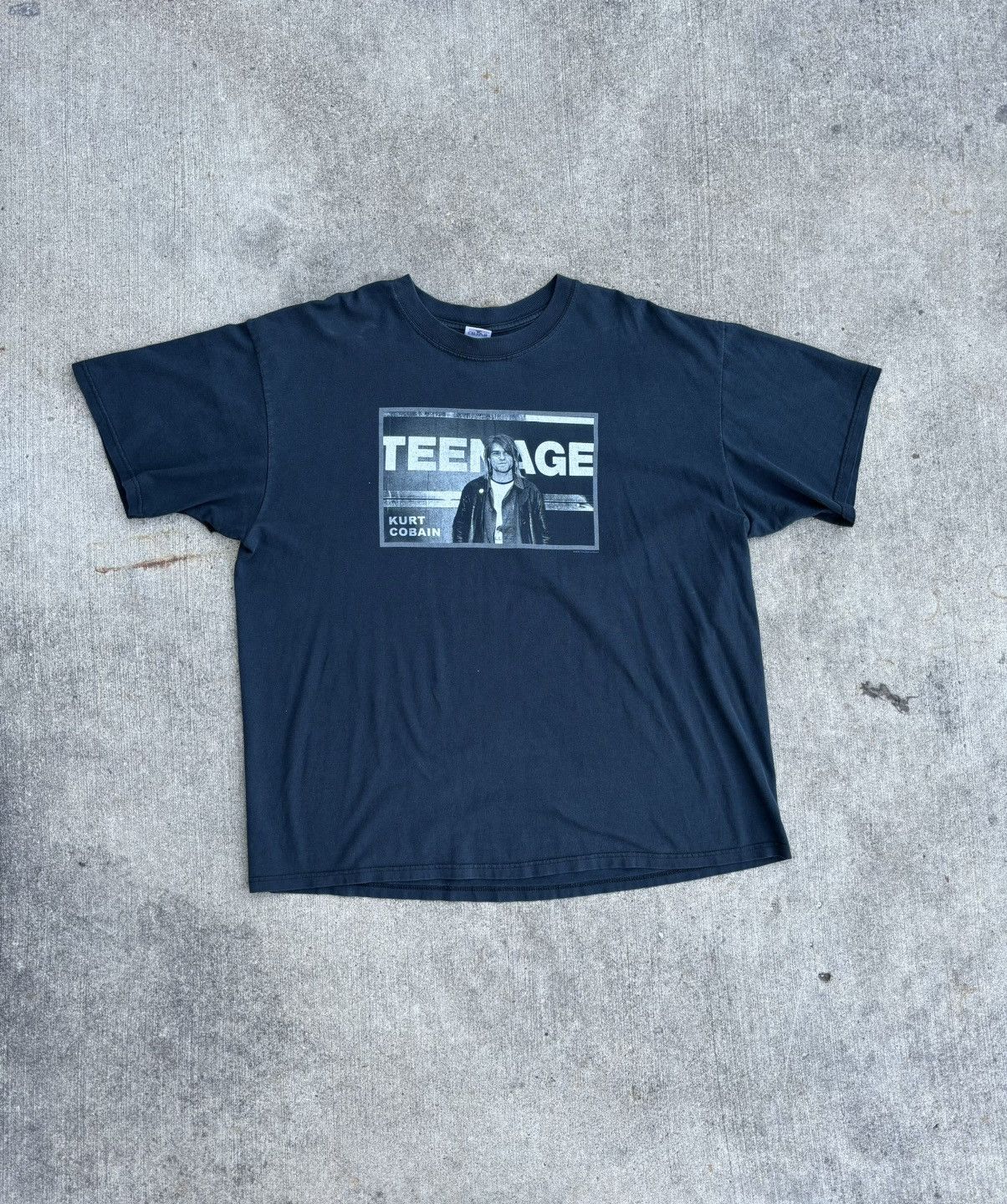 image of Vintage Kurt Cobain “Teenage” Tee in Black, Men's (Size 2XL)