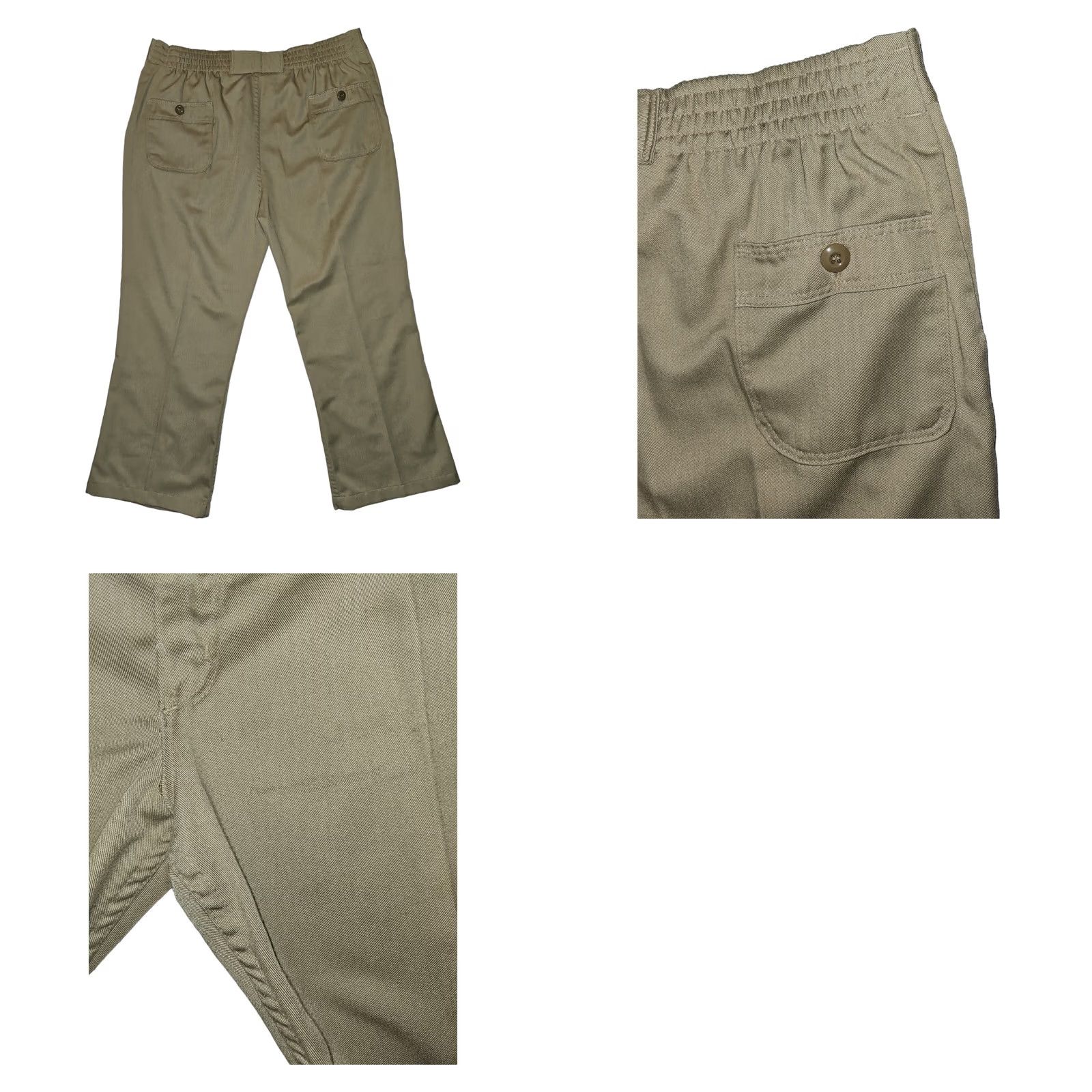 Wrangler VINTAGE Wrangler Pants Men's 40 Medium Khaki Chino High Rise Hook & Eye Bootcut Regular Wide Leg Mens Beige 80s 90s USA Charms Comfort Pockets Size US 40 / EU 56 - 8 Thumbnail