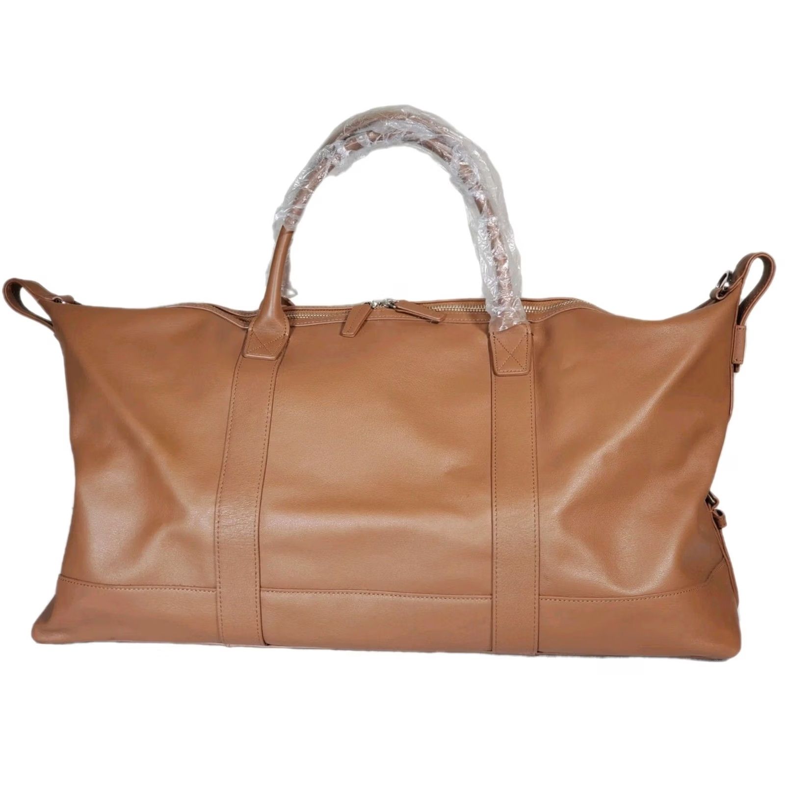 Vintage Leatherology Kessler Medium Duffel Bag Cognac Leather Weekender Travel 22" Brown Mens Adjustable Strap Inner Pockets Canvas Lining NWOT Size ONE SIZE - 4 Thumbnail