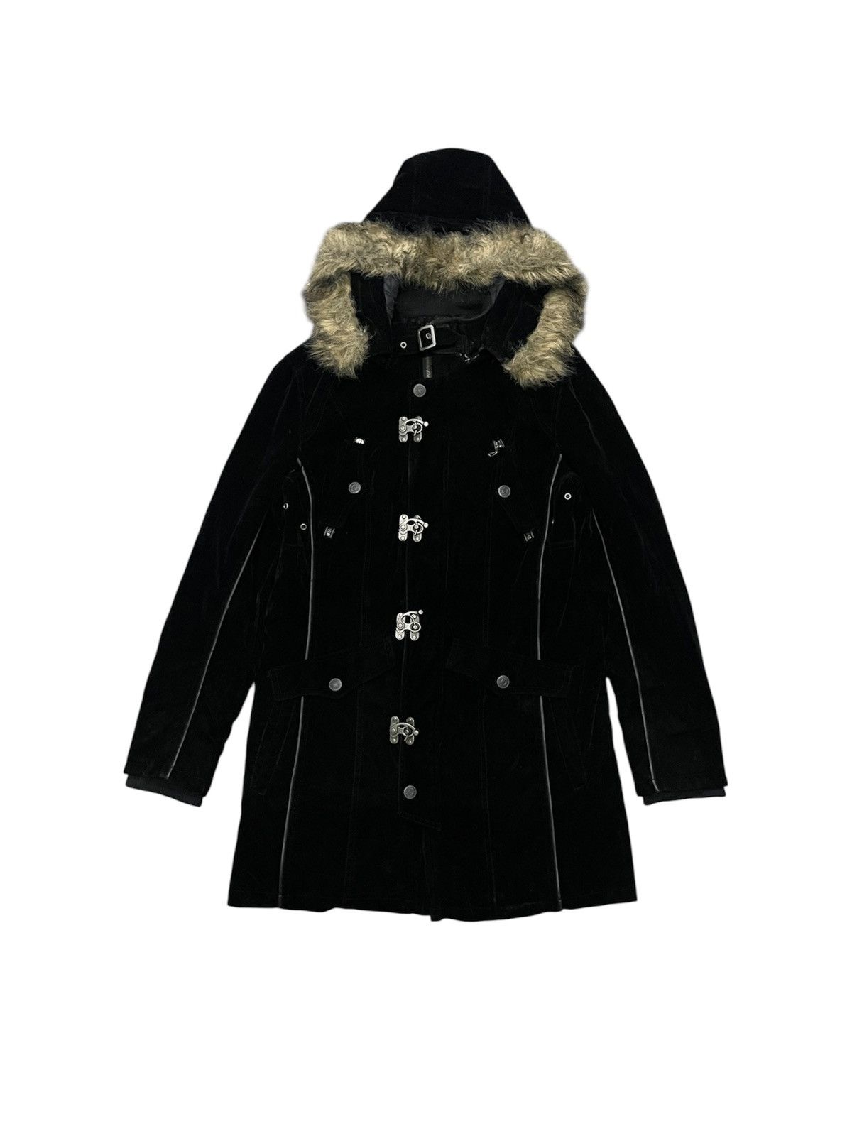 In The Attic 1990s IN THE ATTIC HOMME VELVET PARKA FAUX FUR HOODIE Size US L / EU 52-54 / 3 - 1 Thumbnail