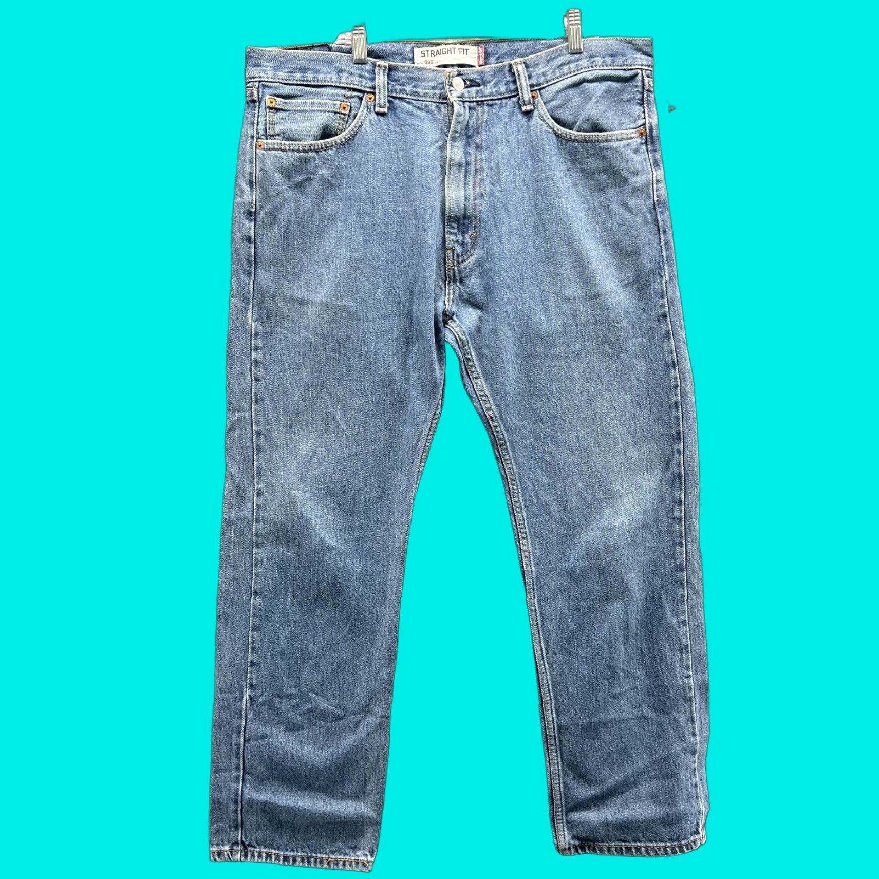 Levi's Levis 505 Jeans Mens 38x30 Blue Straight Denim Medium Wash Casual Pants Regular Fit Size 38 Men Jeans Levis 505 Straight Size US 38 / EU 54 - 1 Thumbnail