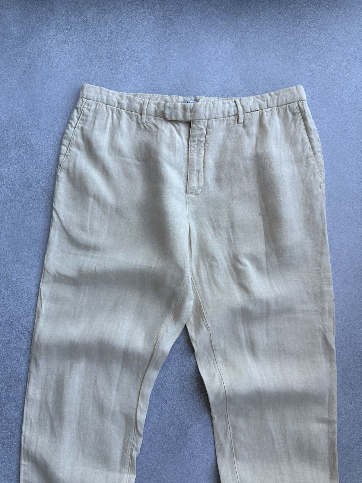 Boglioli Vintage Boglioli Beige Straight Linen Pants Size US 32 / EU 48 - 2 Thumbnail
