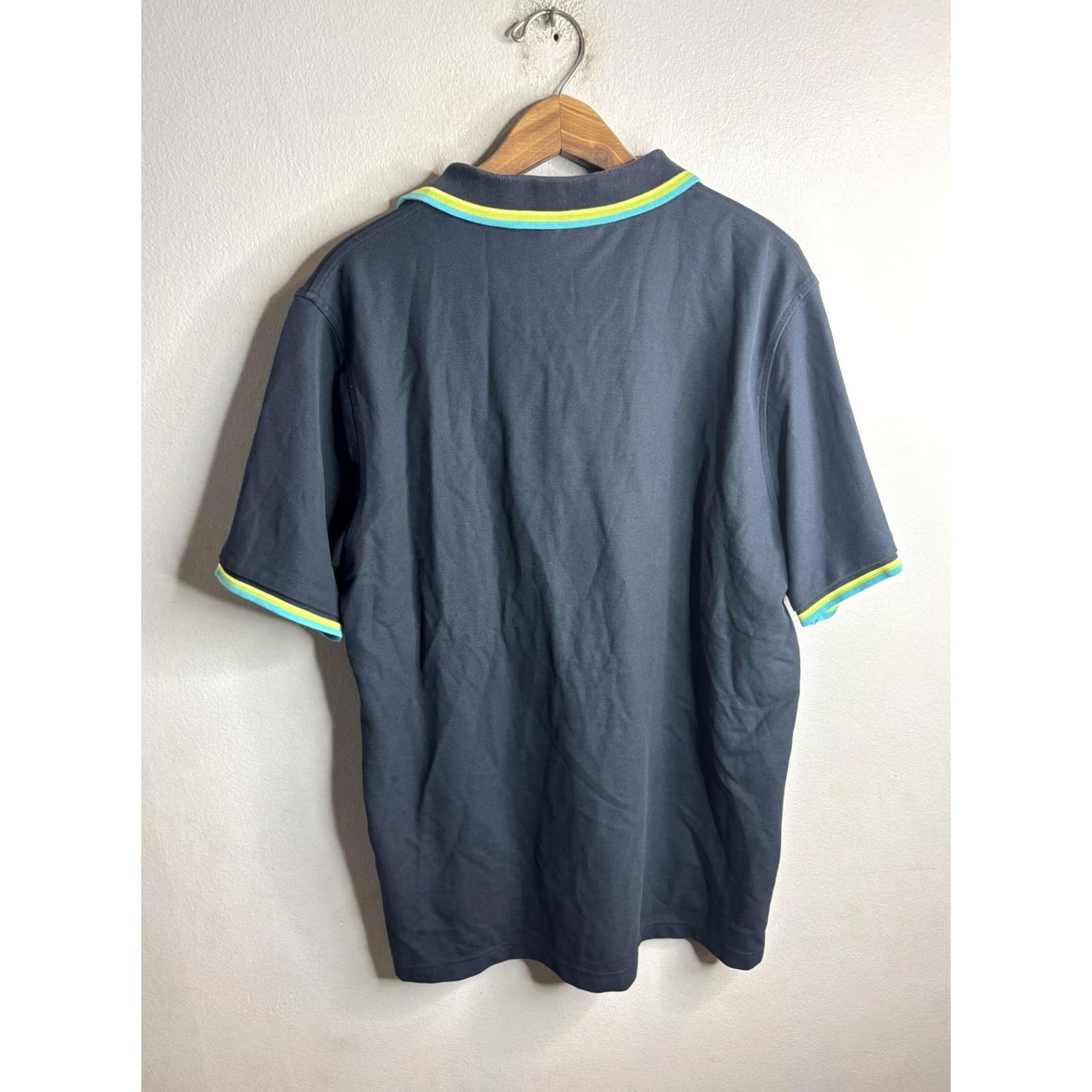 Psycho Bunny Psycho Bunny Polo Shirt Mens 7 Blue Pique Tipped Collar Bunny Logo Casual Size US M / EU 48-50 / 2 - 5 Thumbnail