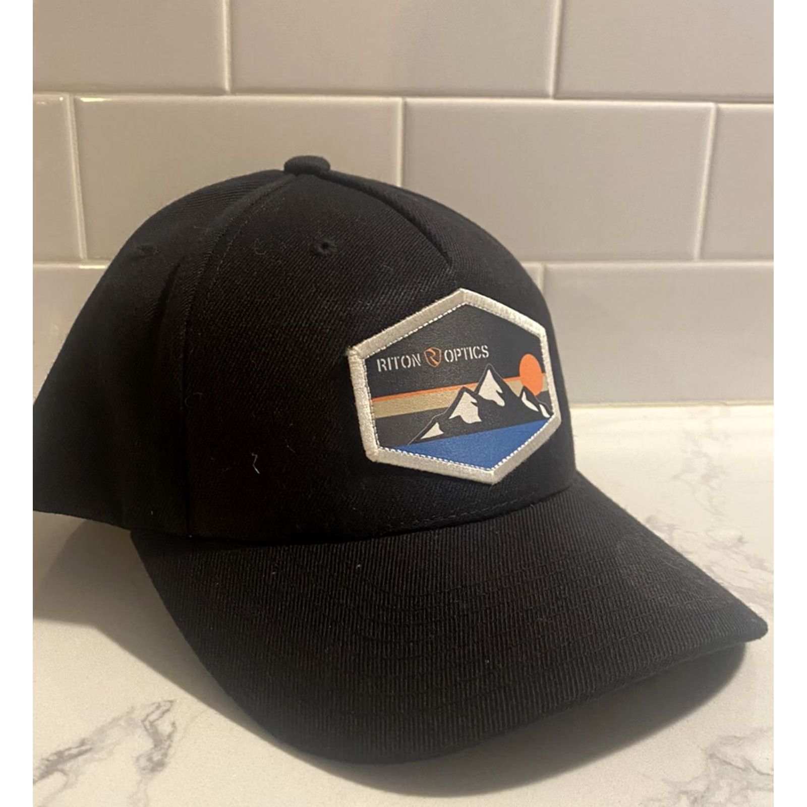 Vintage Riton Optics Mountain Patch Black Snapback Hat Mens Adjustable Hat Black Snapback Logo American Wool Acrylic Summer Spring Fall Size ONE SIZE - 2 Thumbnail
