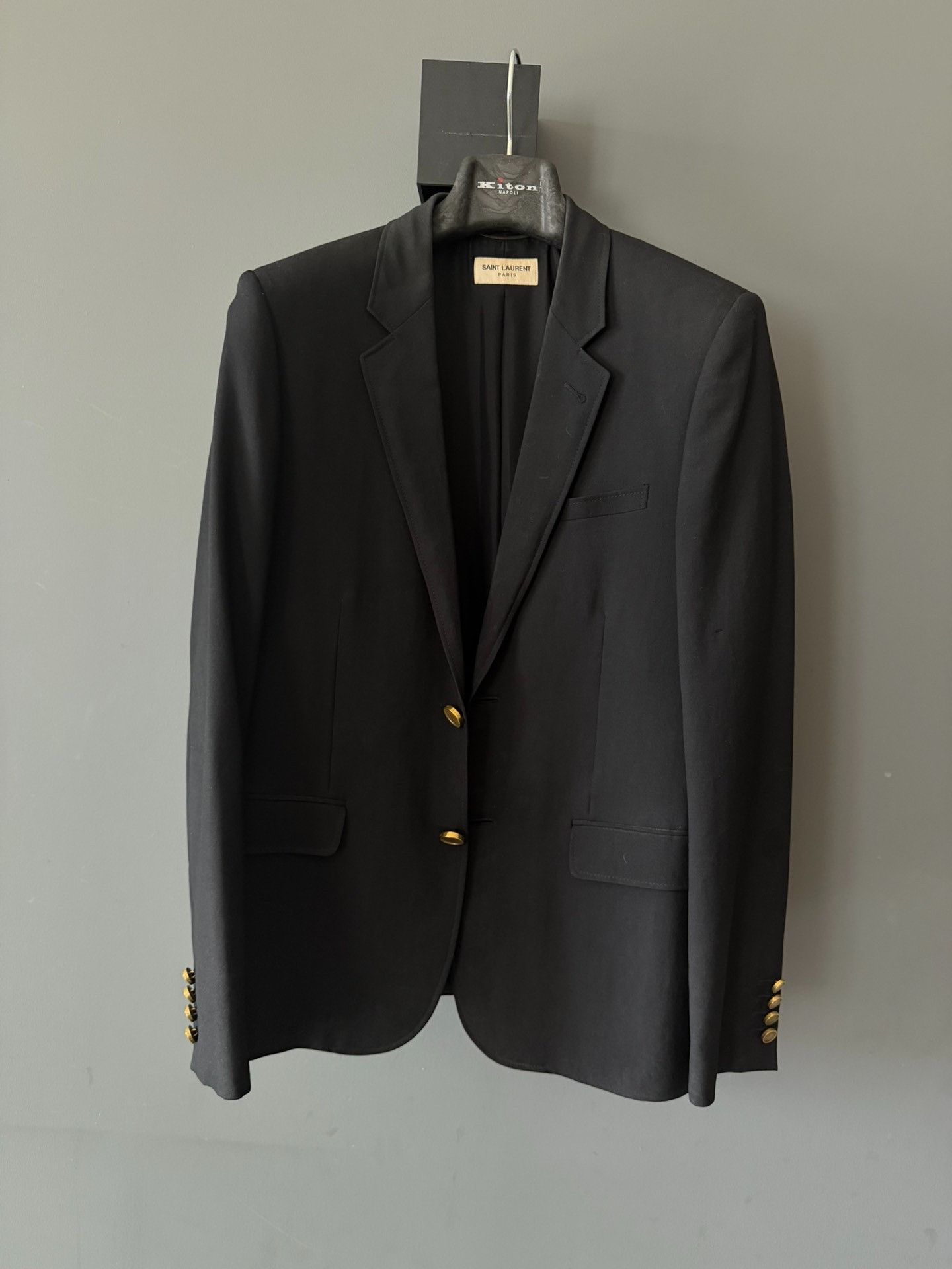 Saint Laurent Paris Saint Laurent Black Smoking Blazer Size US M / EU 48-50 / 2 - 1 Thumbnail